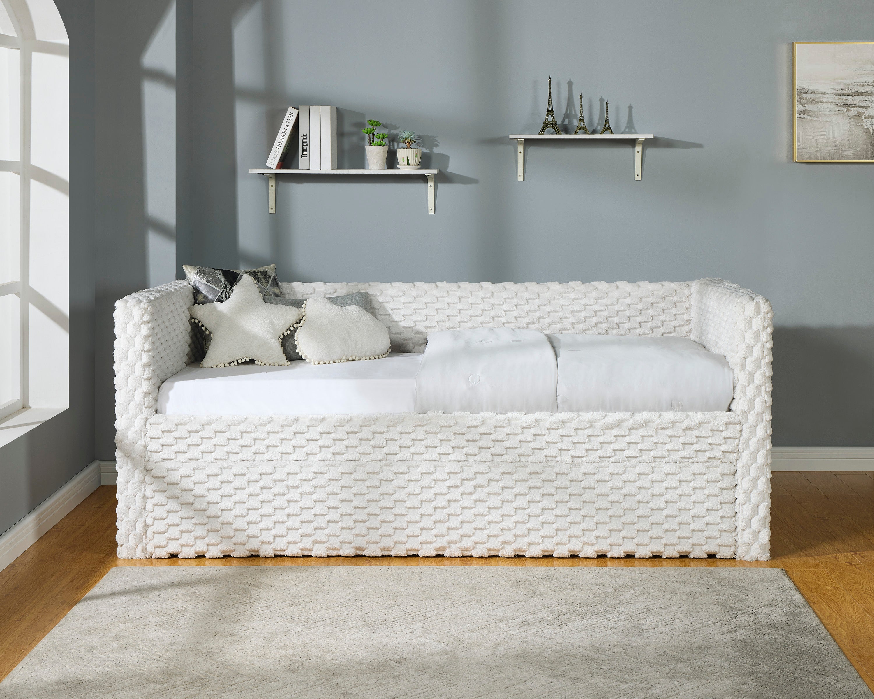 Molly Whote Dove Twin Daybed with Trundle - SET | 5336WH-ARM | 5336WH-BACK - Bien Home Furniture &amp; Electronics