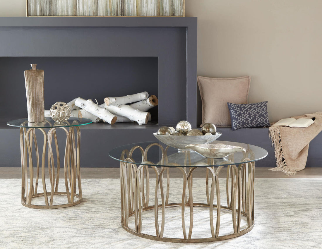 Monett 2-piece Coffee and End Table Set Chocolate Chrome - 708058-S2