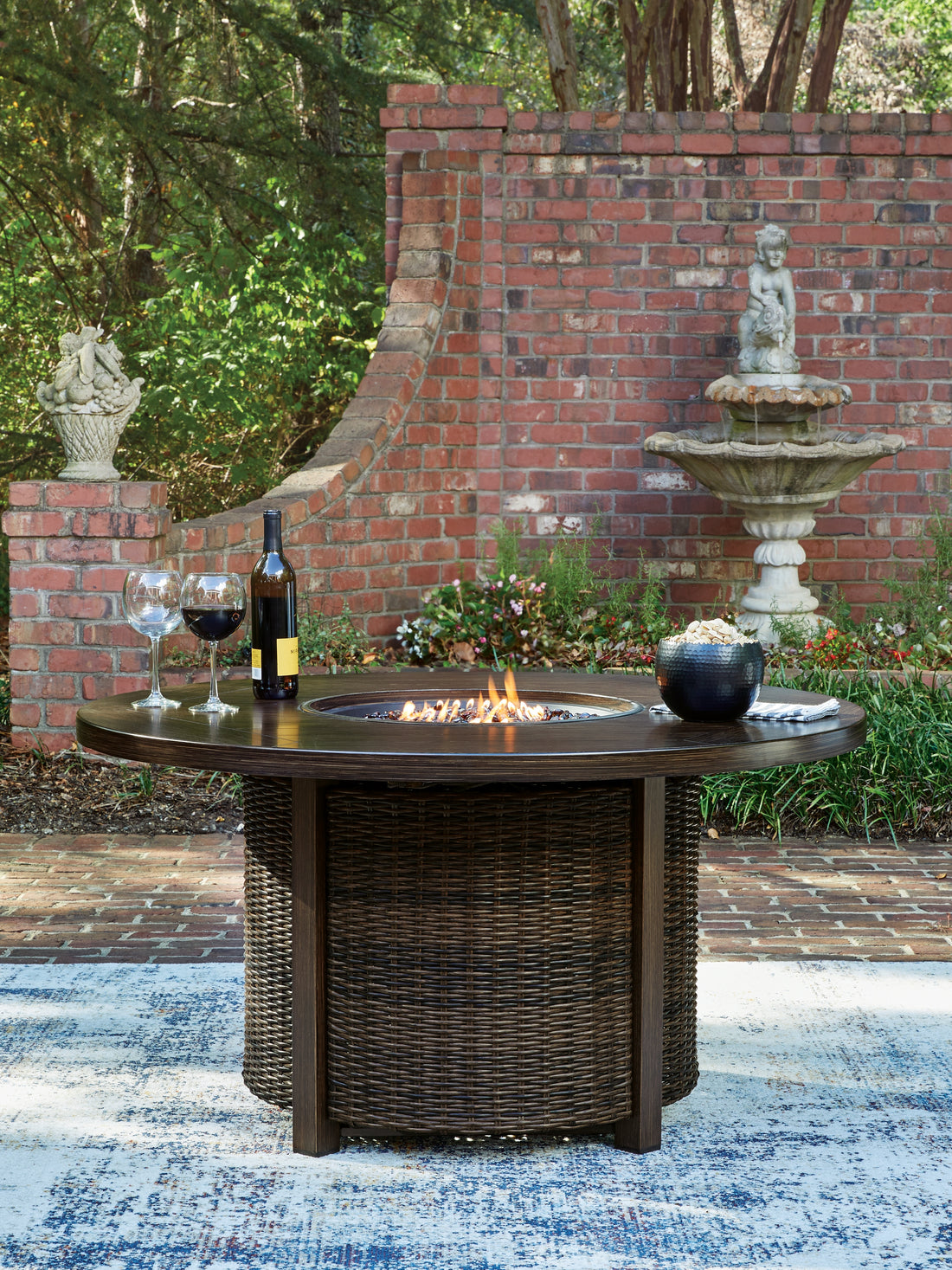 Monterey Point Dark Brown Outdoor Fire Pit Table - PCP760-776