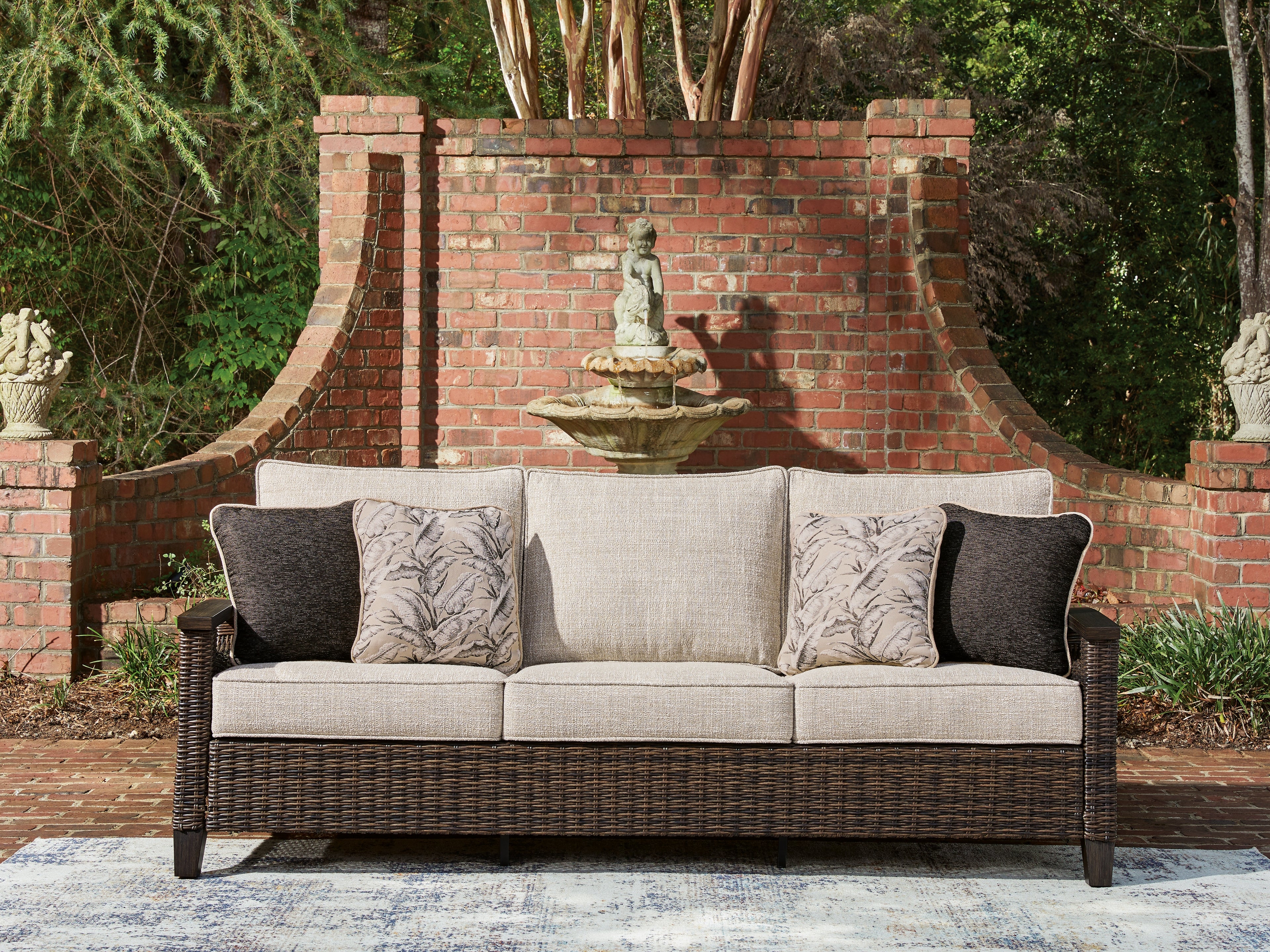 Monterey Point Dark Brown Outdoor Sofa with Cushion - PCP760-838