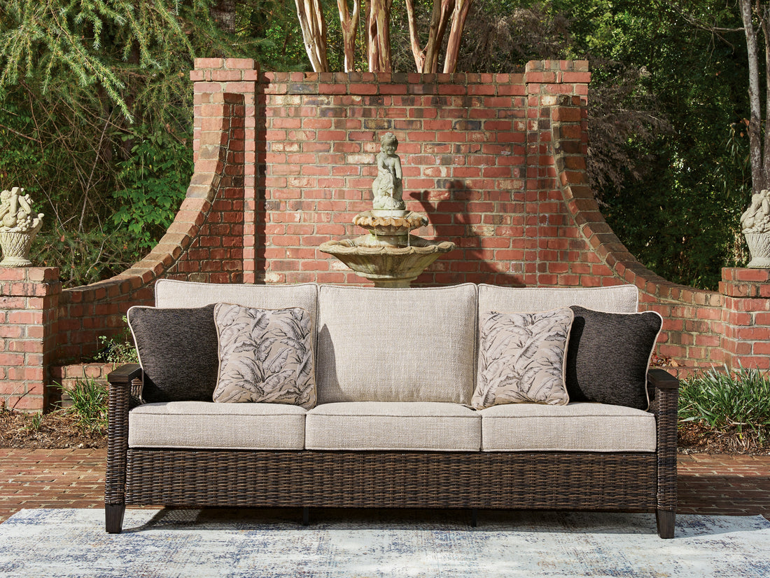 Monterey Point Dark Brown Outdoor Sofa with Cushion - PCP760-838