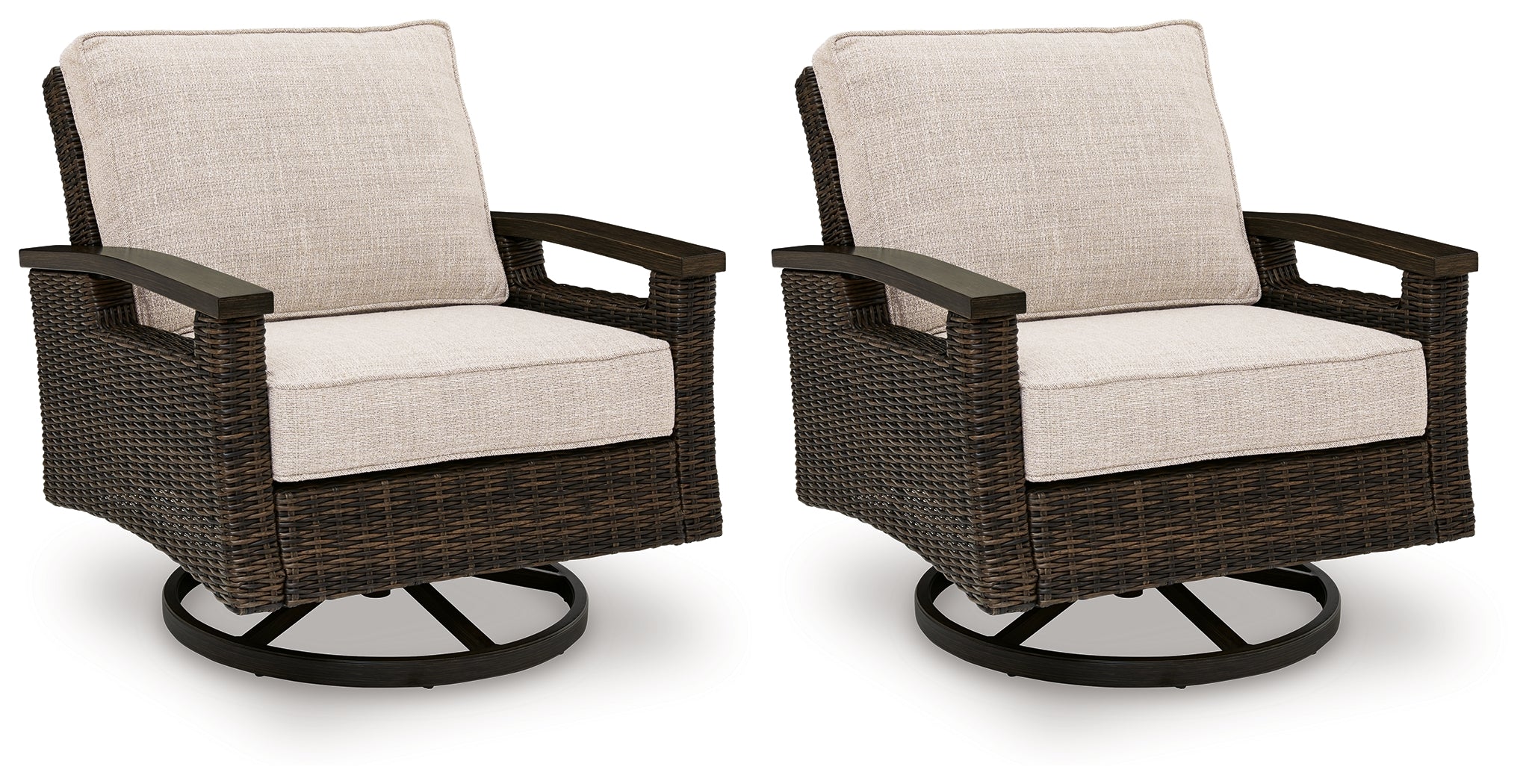 Monterey Point Dark Brown Outdoor Swivel Lounge Chair (Set of 2) - PCP760-821