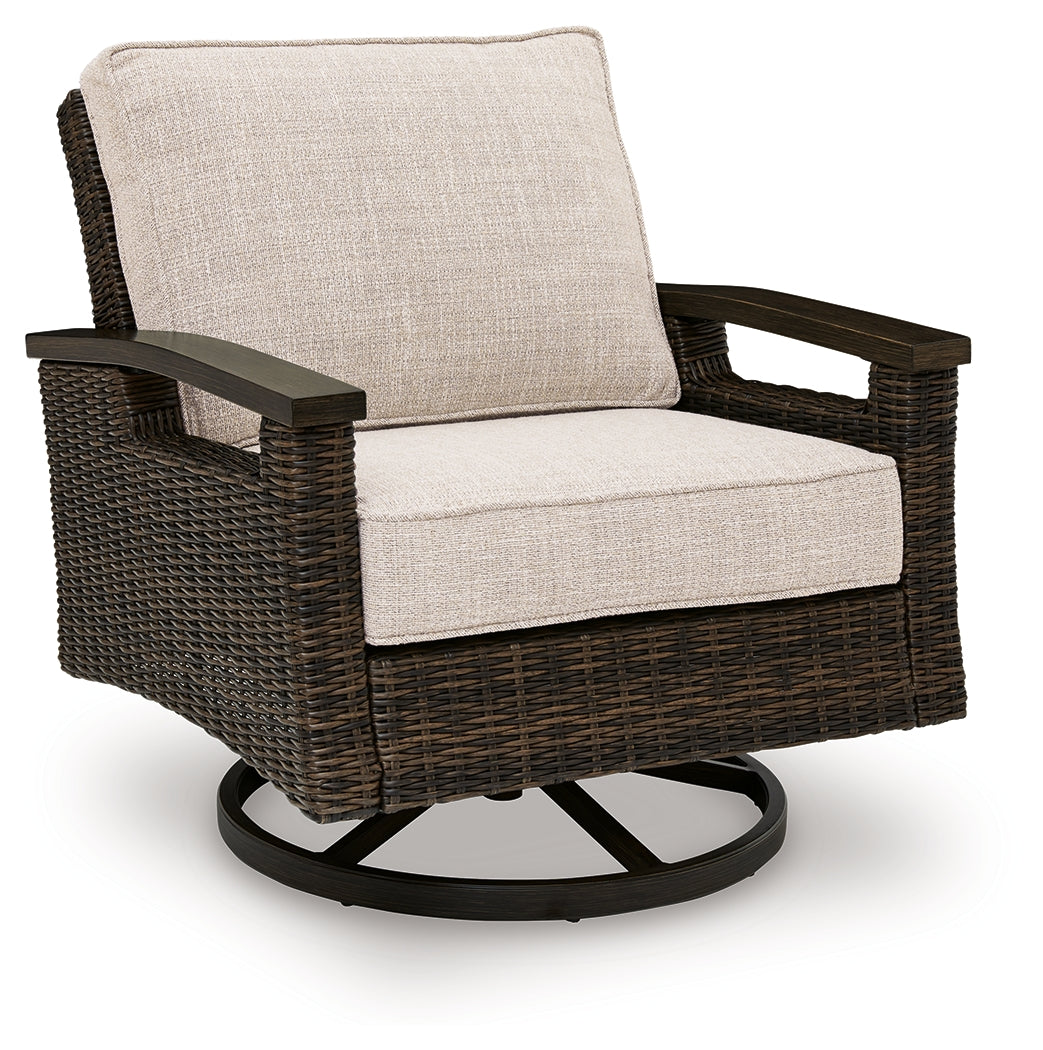 Monterey Point Dark Brown Outdoor Swivel Lounge Chair (Set of 2) - PCP760-821