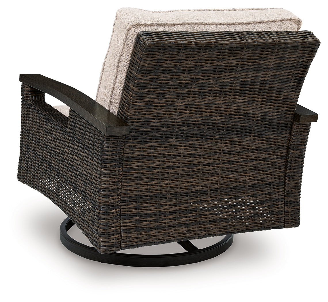 Monterey Point Dark Brown Outdoor Swivel Lounge Chair (Set of 2) - PCP760-821