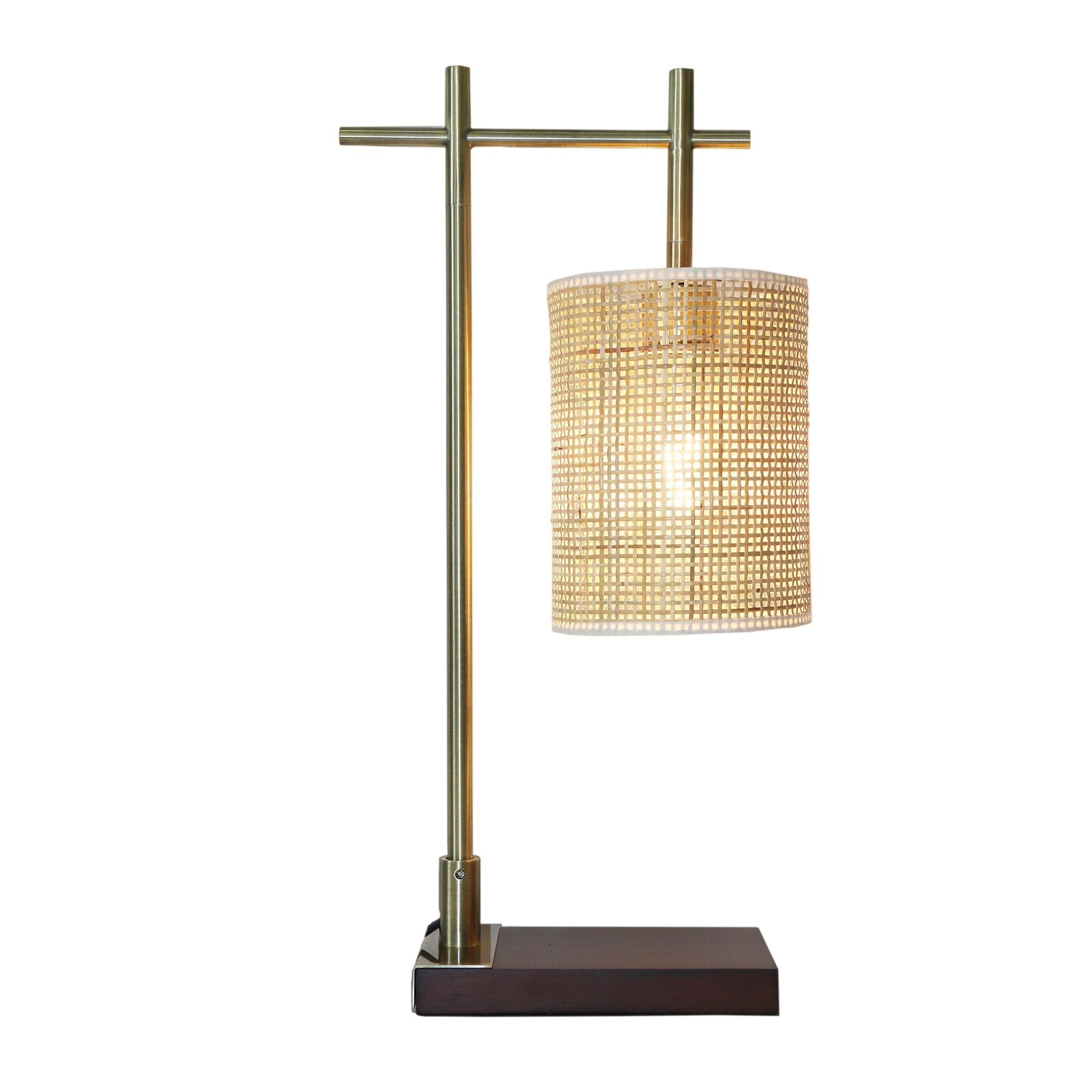 Moonstone Bamboo Lampshade Table Lamp - Dark Brown - Bronze - TBL04202601