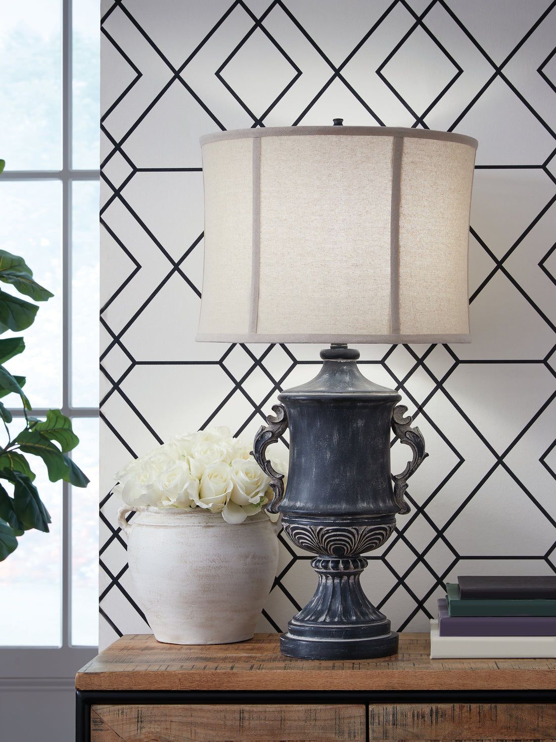 Morvanford Antique Black Table Lamp - L235834