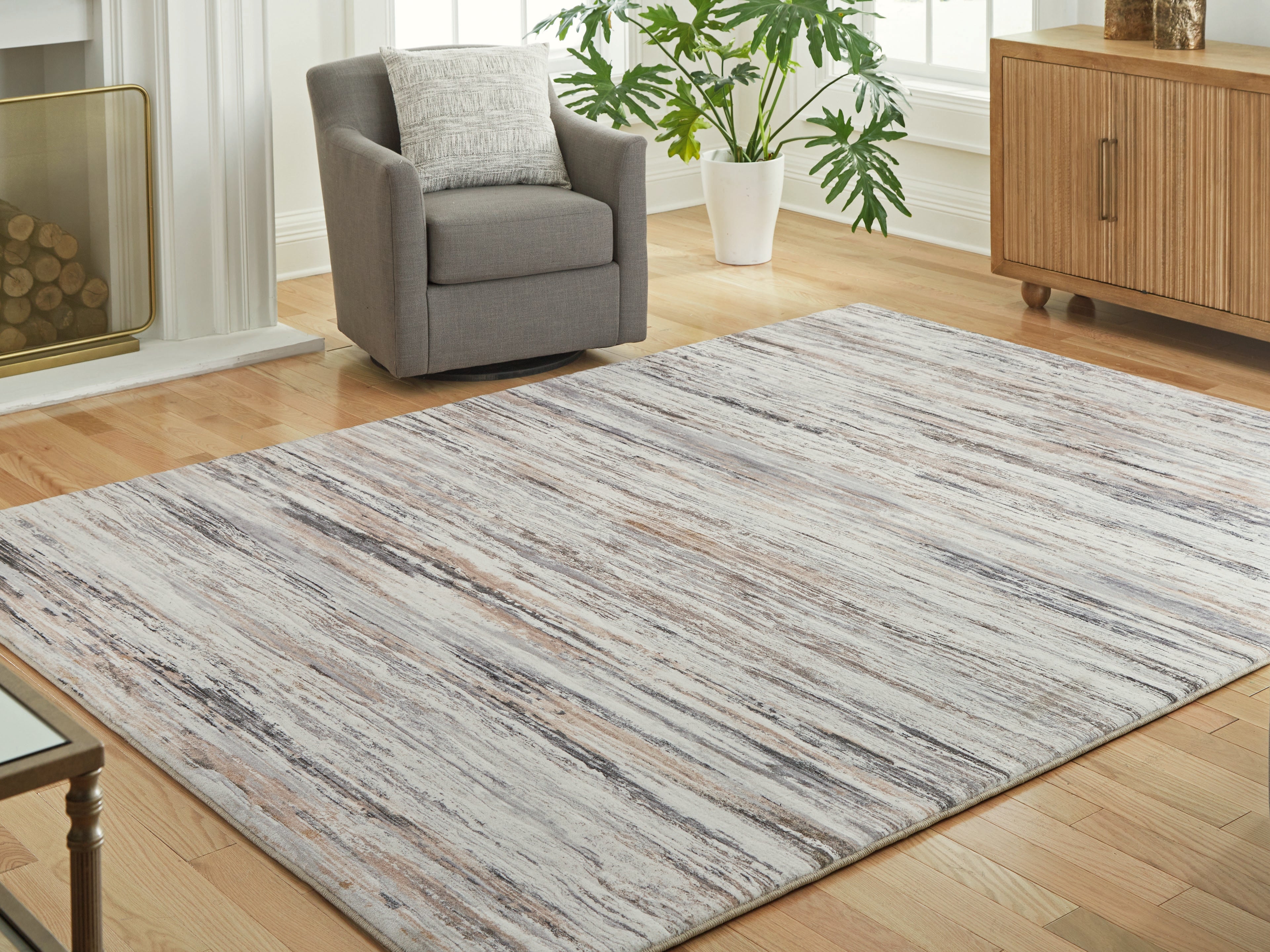 Nace Gray/Brown/White Large Rug - R407471
