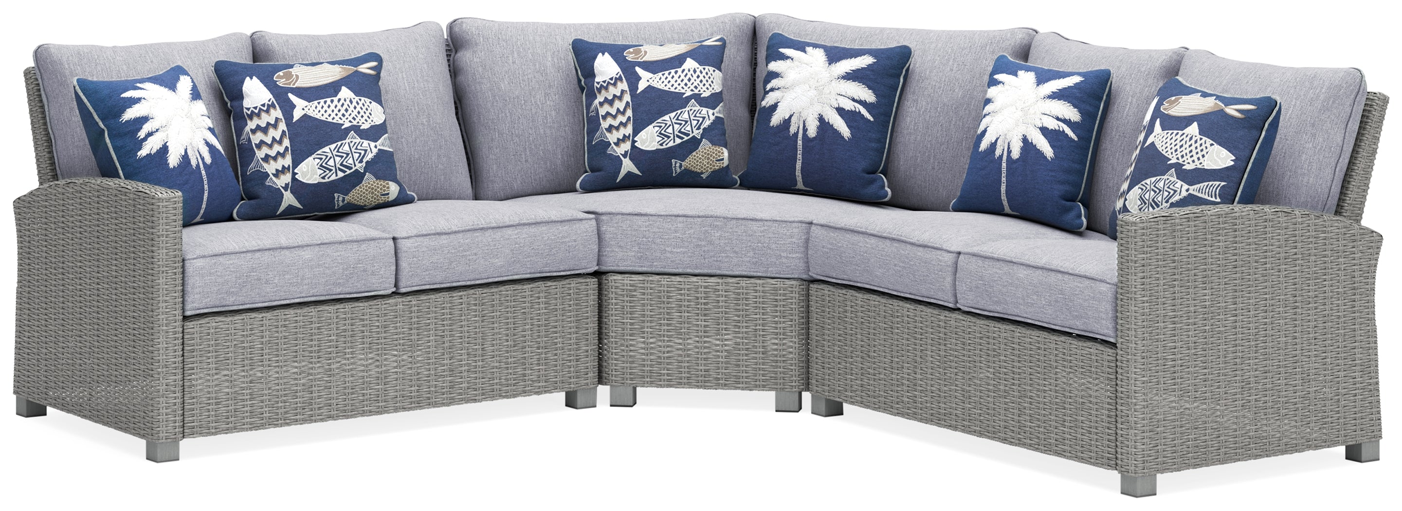 NAPLES BEACH Light Gray 3-Piece Outdoor Sectional - P439P1