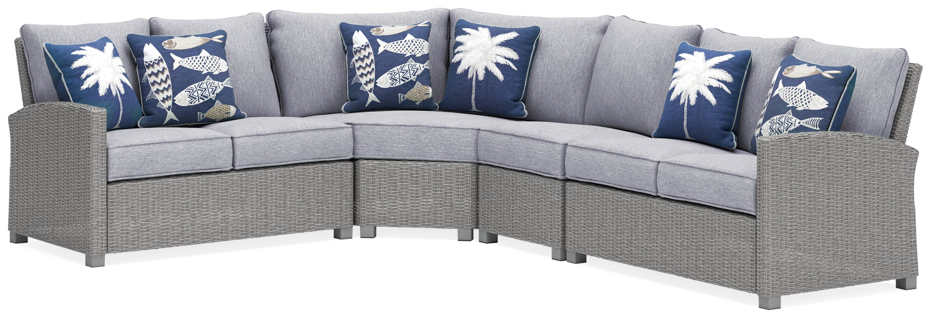 NAPLES BEACH Light Gray 4-Piece Outdoor Sectional - P439P2
