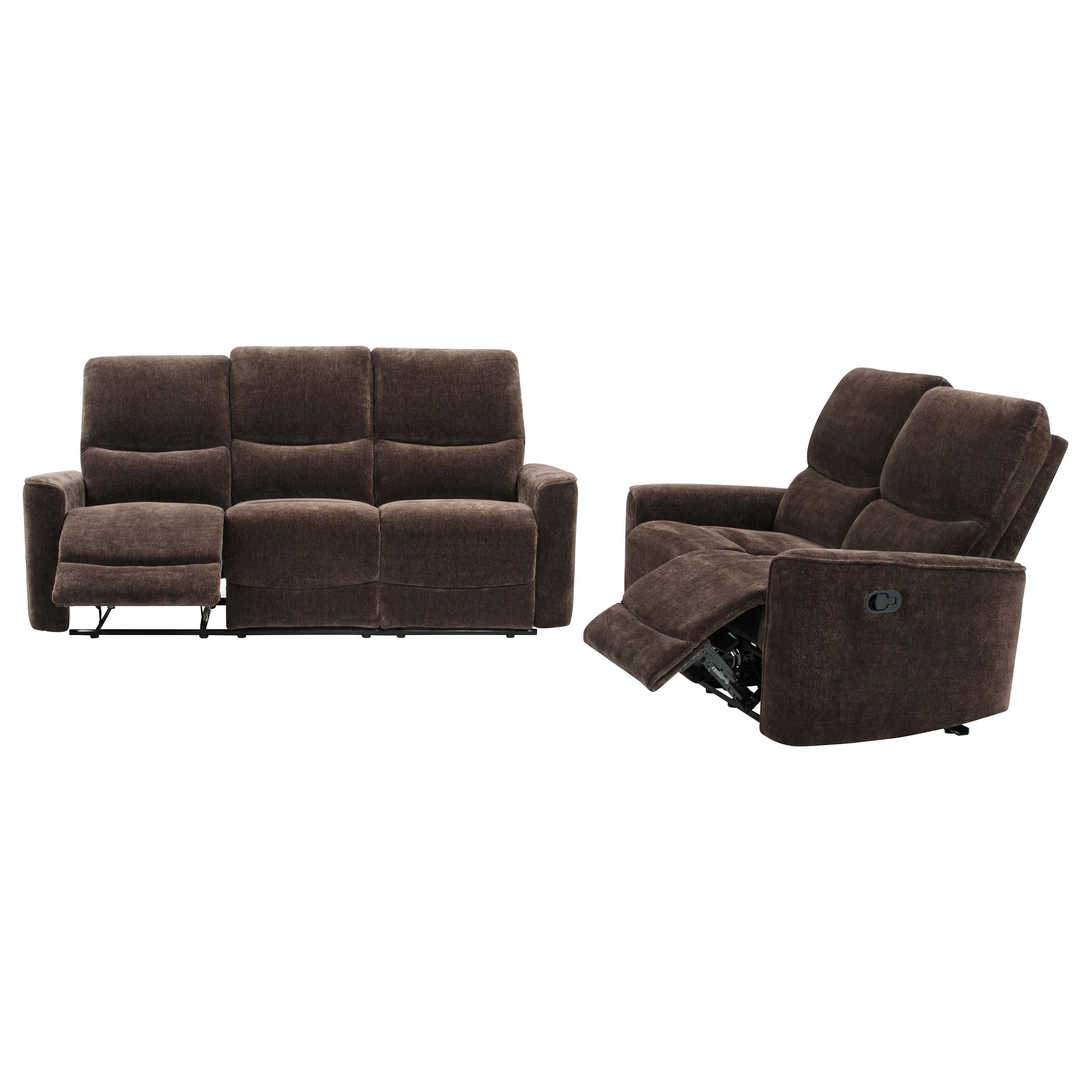 Navarro 2-piece Upholstered Reclining Sofa Set Dark Brown - 609571-S2