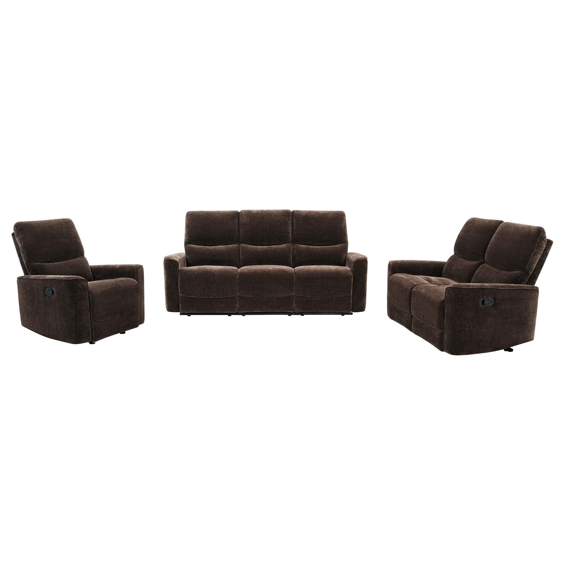 Navarro 3-piece Upholstered Reclining Sofa Set Dark Brown - 609571-S3