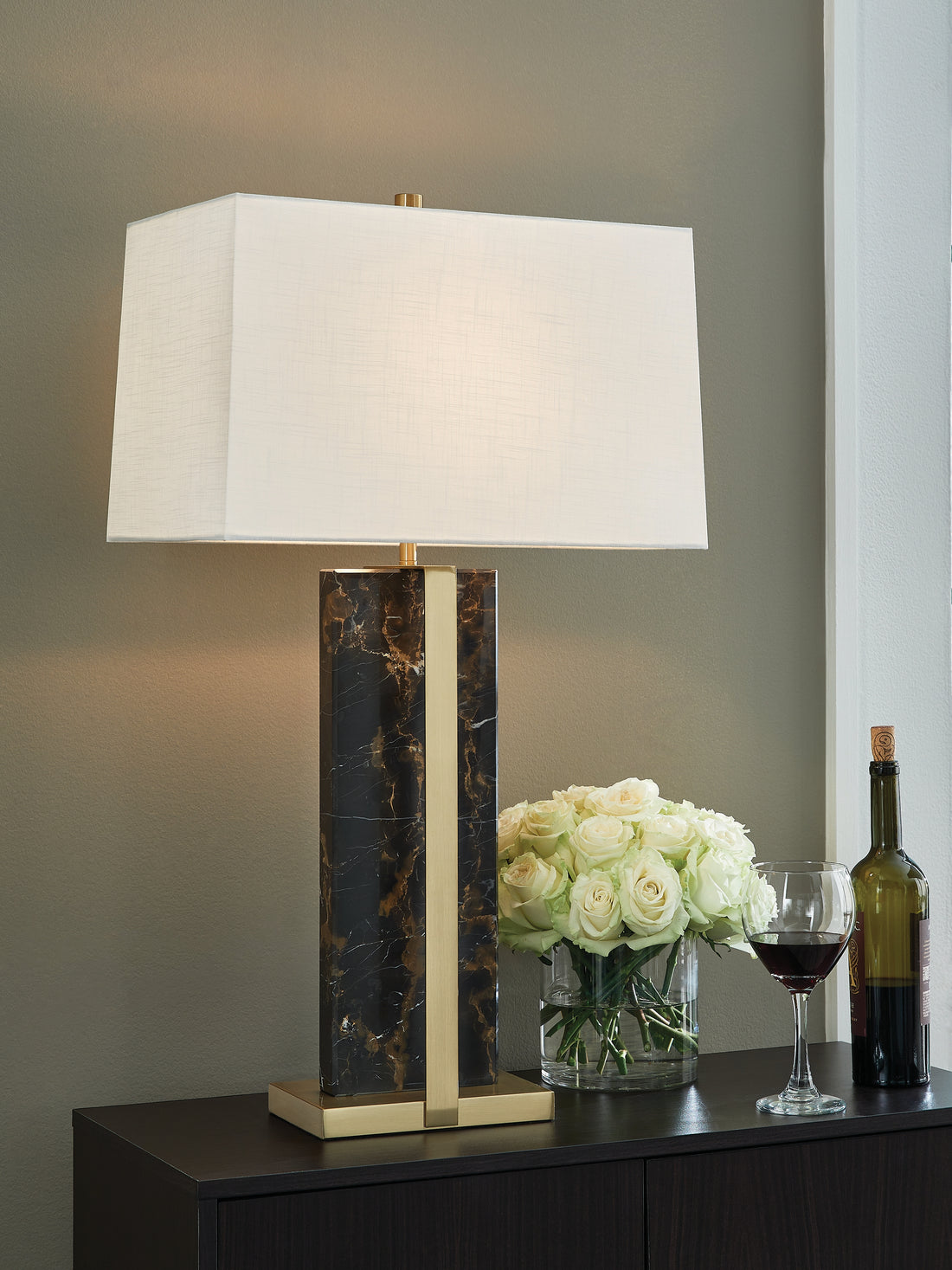 Neonish Black/Gold Finish Table Lamp - L428984
