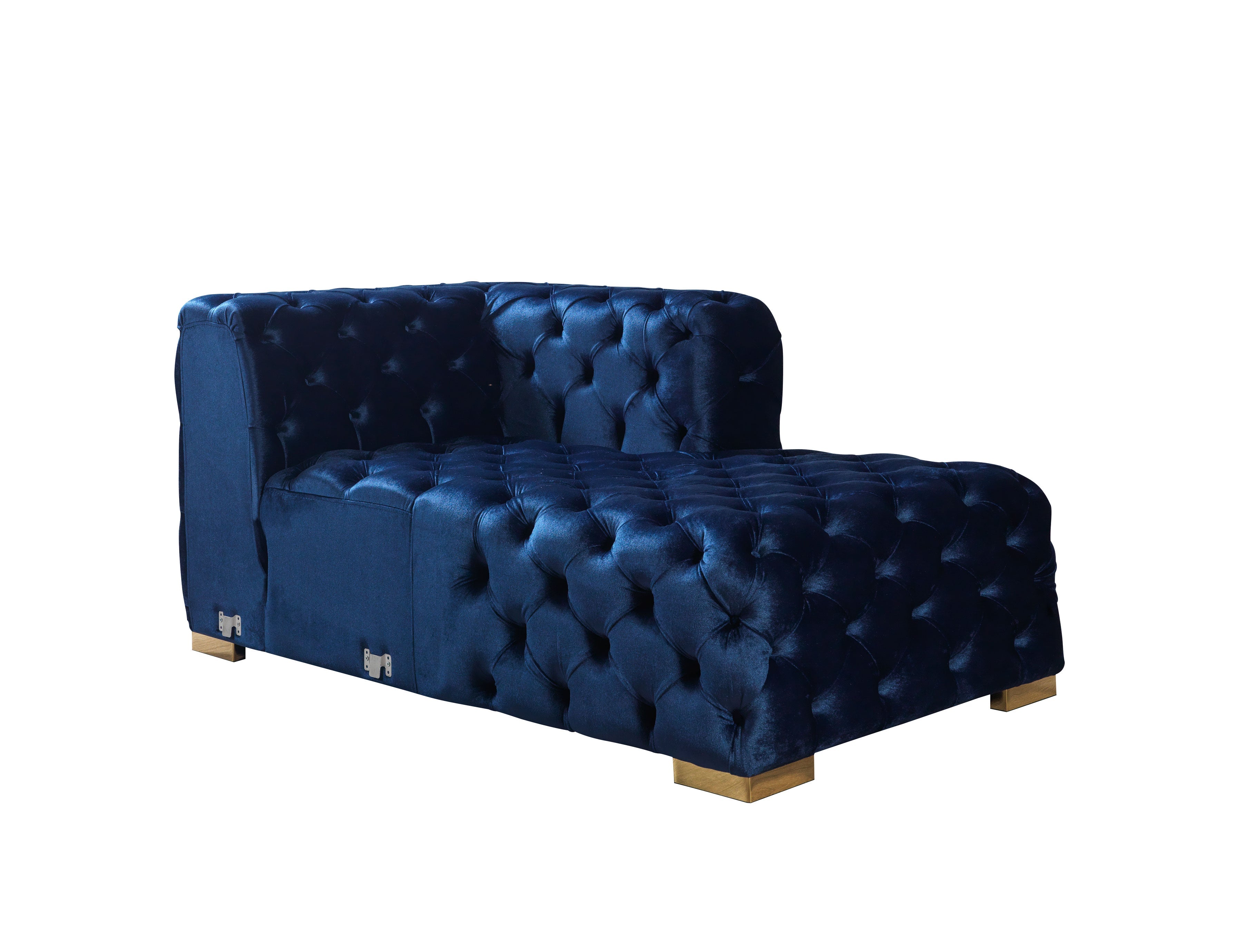 Neva Blue Velvet Double Chaise 138" Sectional - NEVABLUE-SEC