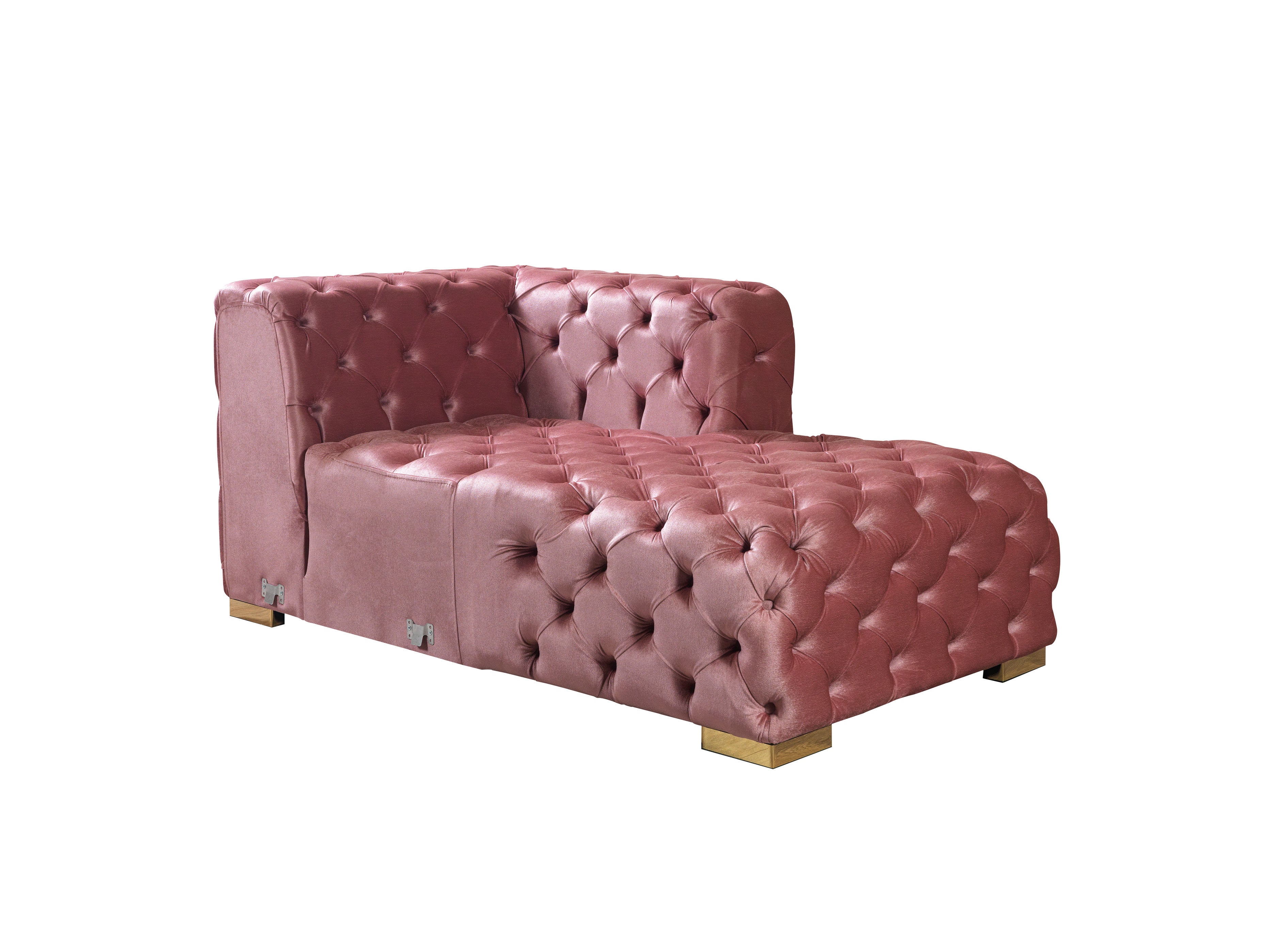 Neva Pink Velvet Double Chaise 138" Sectional - NEVAPINK-SEC