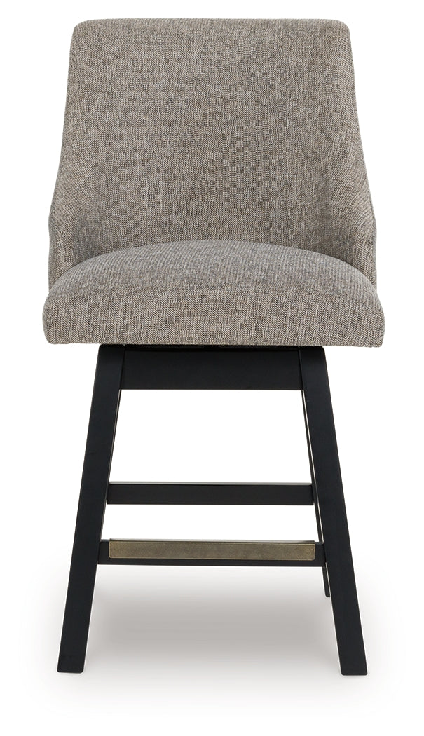 Neymorton Dark Grayish Brown Counter Height Barstool (Set of 2), Set of 2 - D618-224