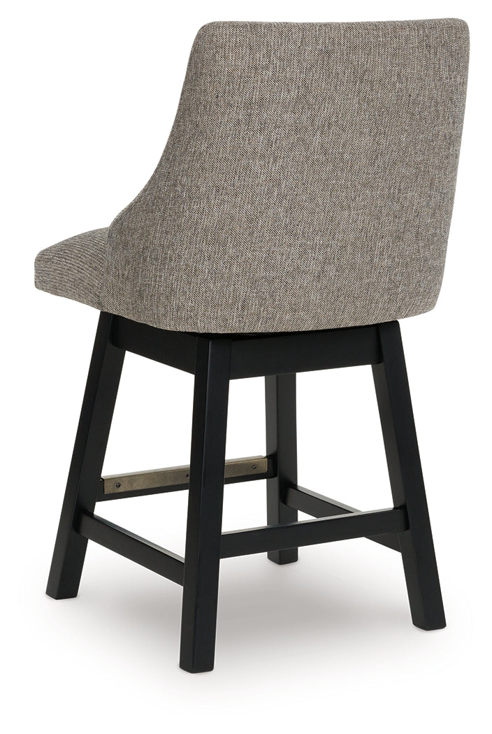 Neymorton Dark Grayish Brown Counter Height Barstool (Set of 2), Set of 2 - D618-224