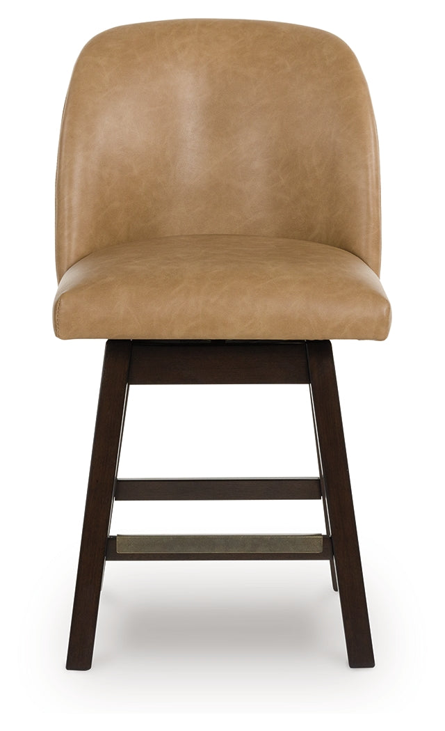 Neymorton Dark Grayish Brown Counter Height Barstool (Set of 2), Set of 2 - D618-324