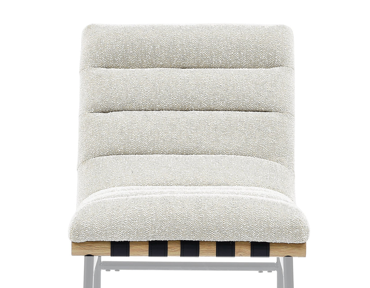 Nicco Bar Chair Bucket Seat, Eggshell Polyester Fabric