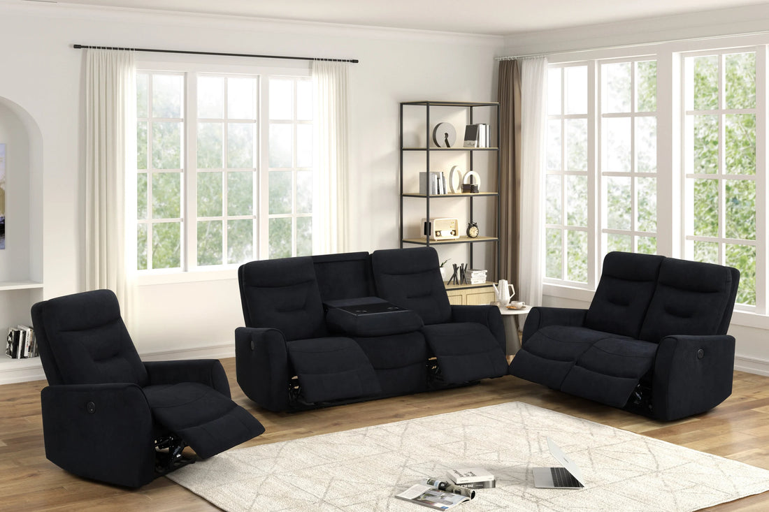 Nina Black - 3PC Power Reclining Set - NINA BLACK 3PC