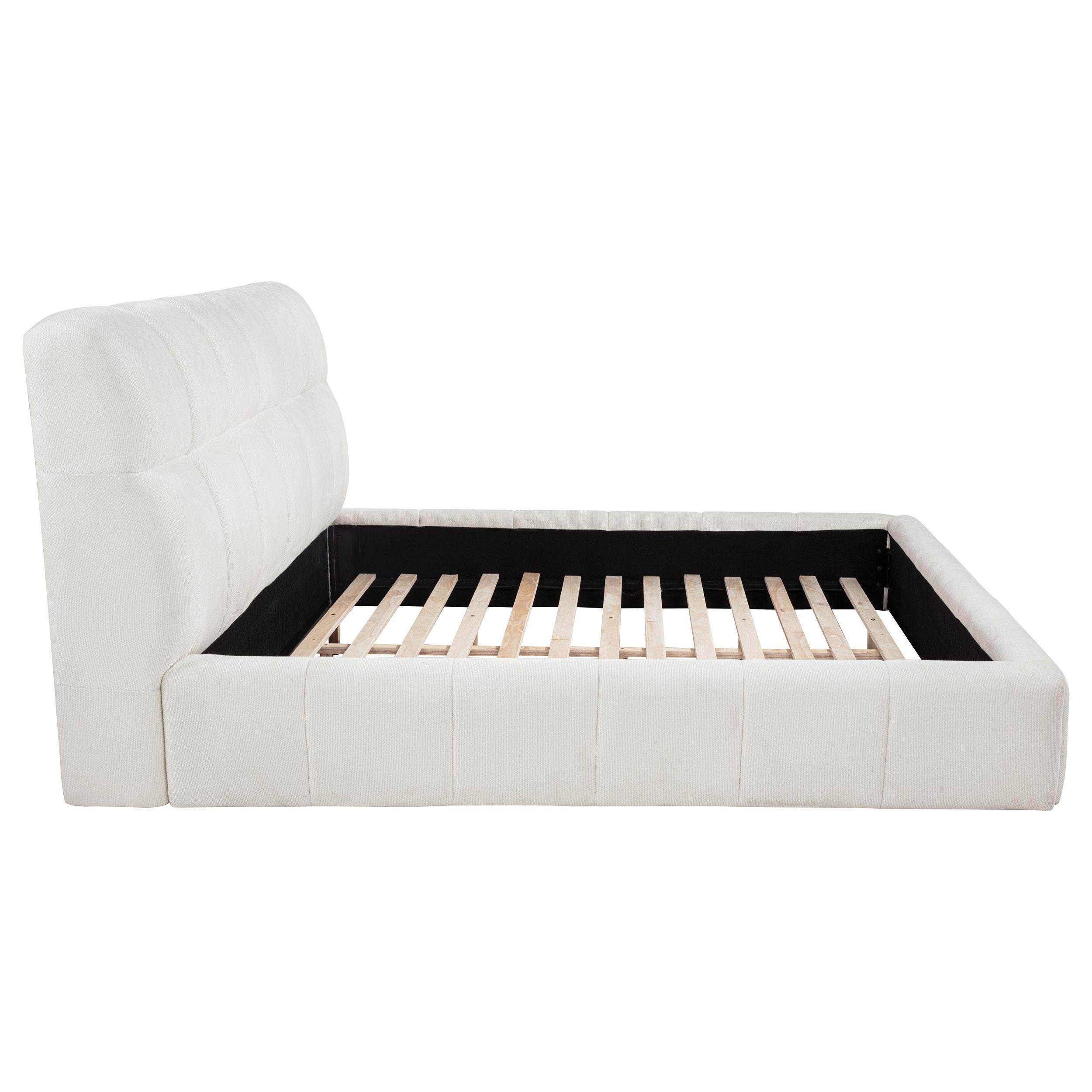 Nollet 48-inch Upholstered Queen Panel Platform Bed Cream - 315917CRMQ