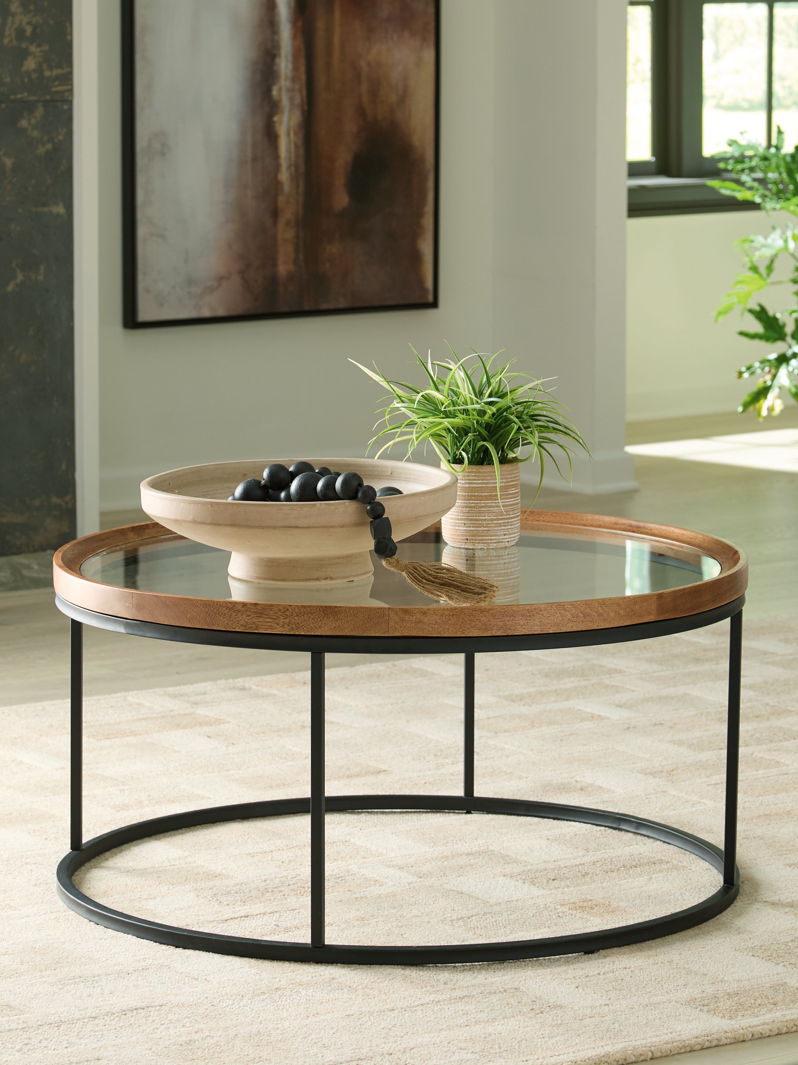 Noraluna Medium Brown Coffee Table - T502-8