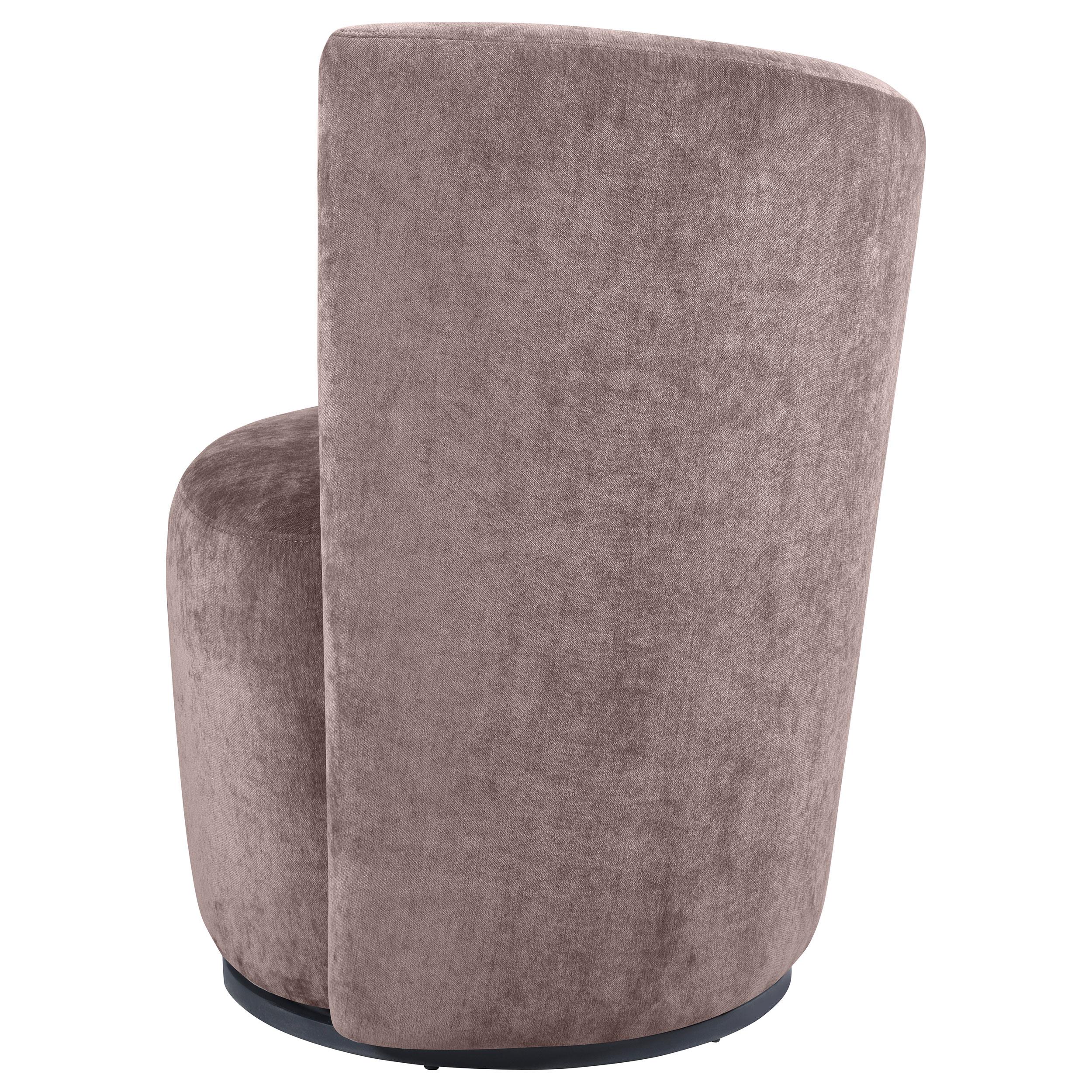 Nueva Upholstered Swivel Chair Curved Backrest Blush - 907528