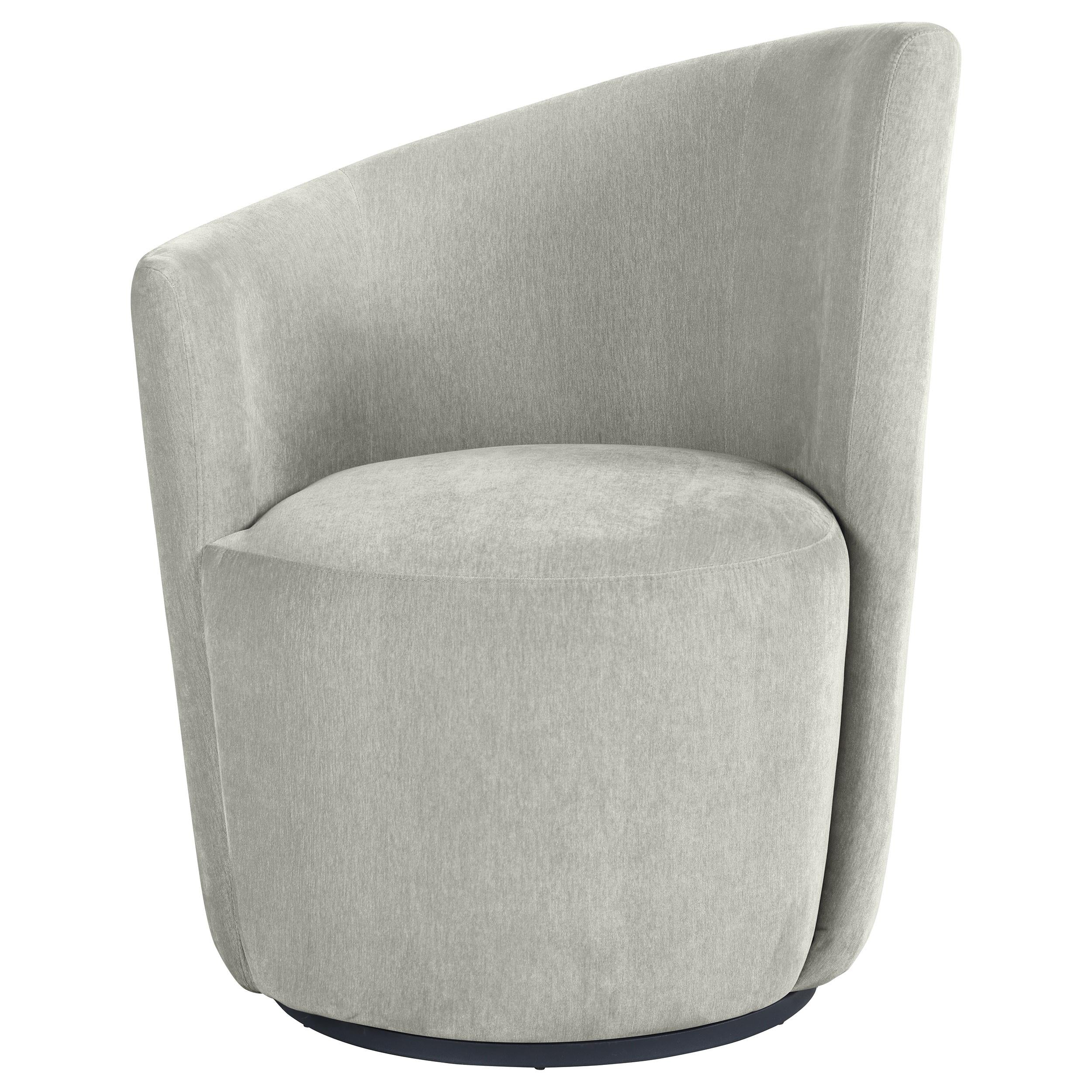 Nueva Upholstered Swivel Chair Curved Backrest Dove Grey - 907527