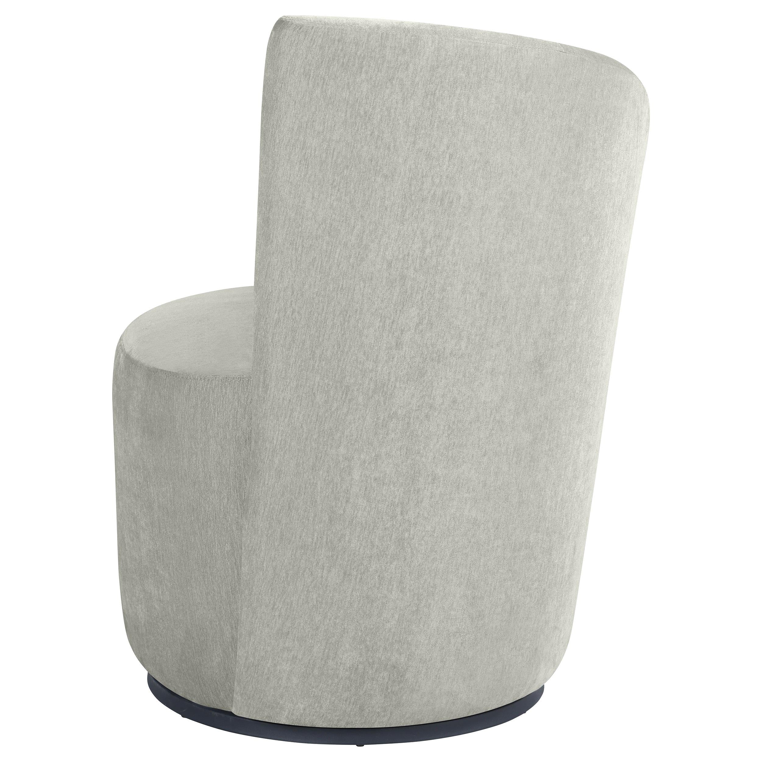 Nueva Upholstered Swivel Chair Curved Backrest Dove Grey - 907527