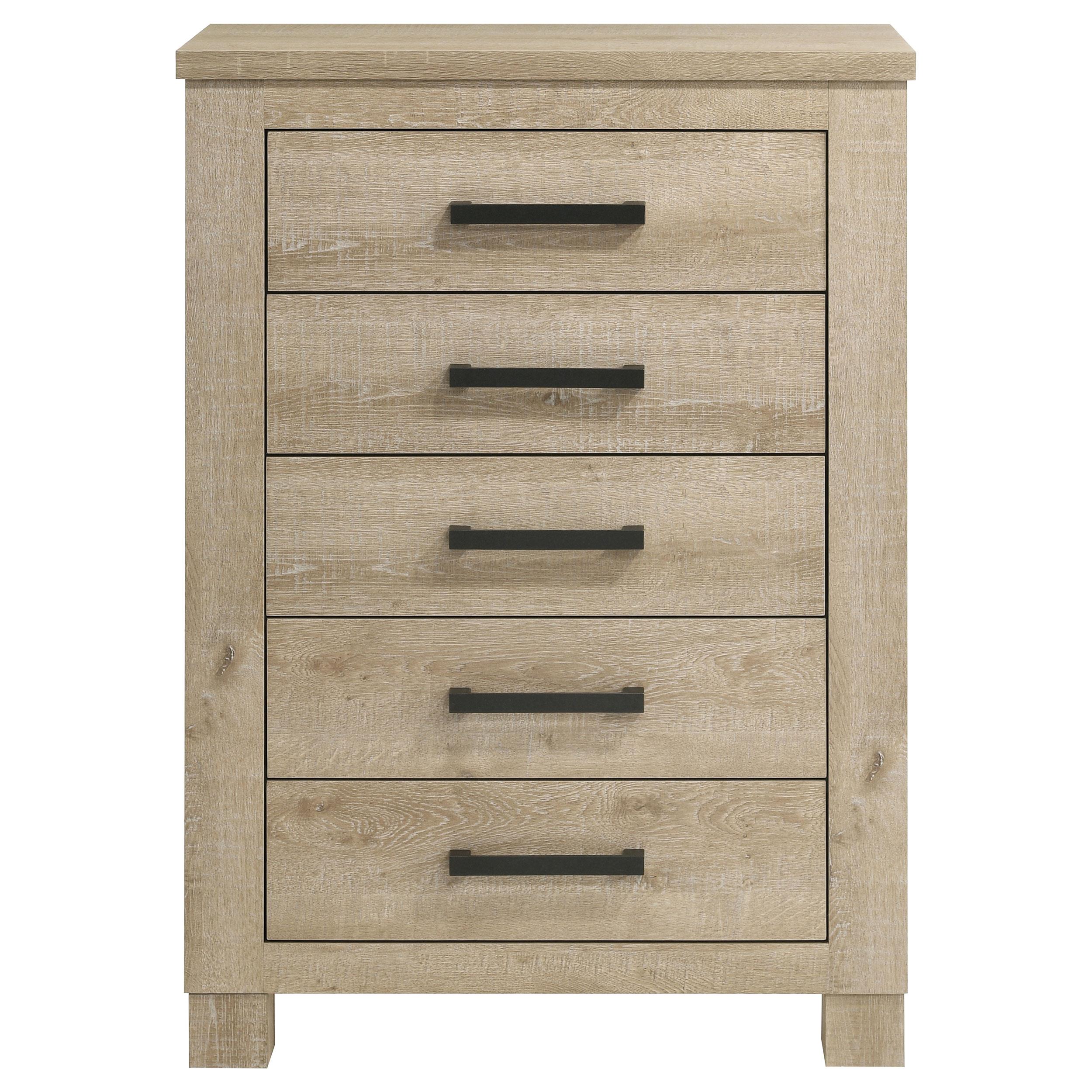 Oakglen 5-drawer Bedroom Chest of Drawers Weathered Oak - 225105