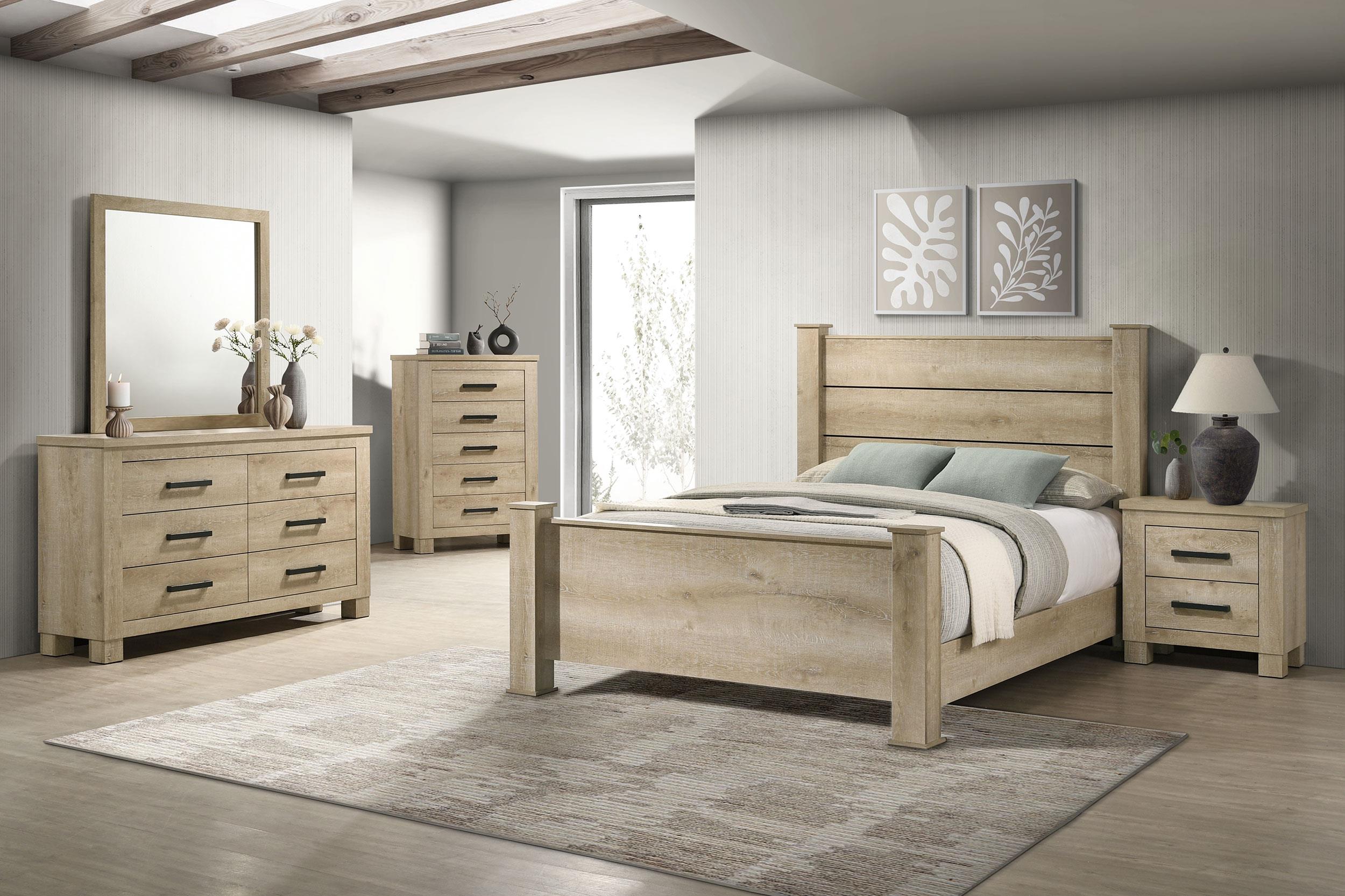 Oakglen 55-inch Queen Panel Bed Weathered Oak - 225101Q