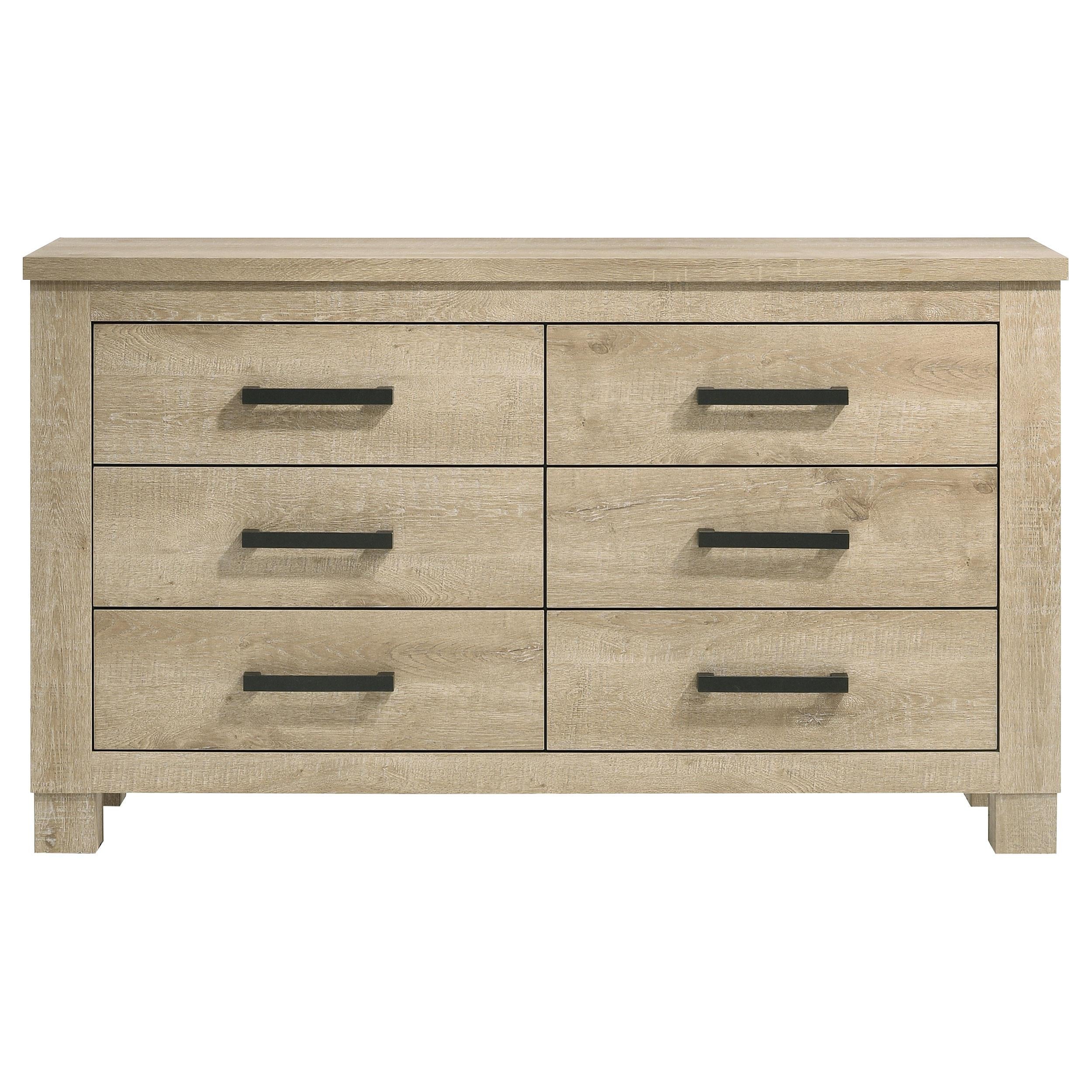 Oakglen 6-drawer Bedroom Dresser Weathered Oak - 225103