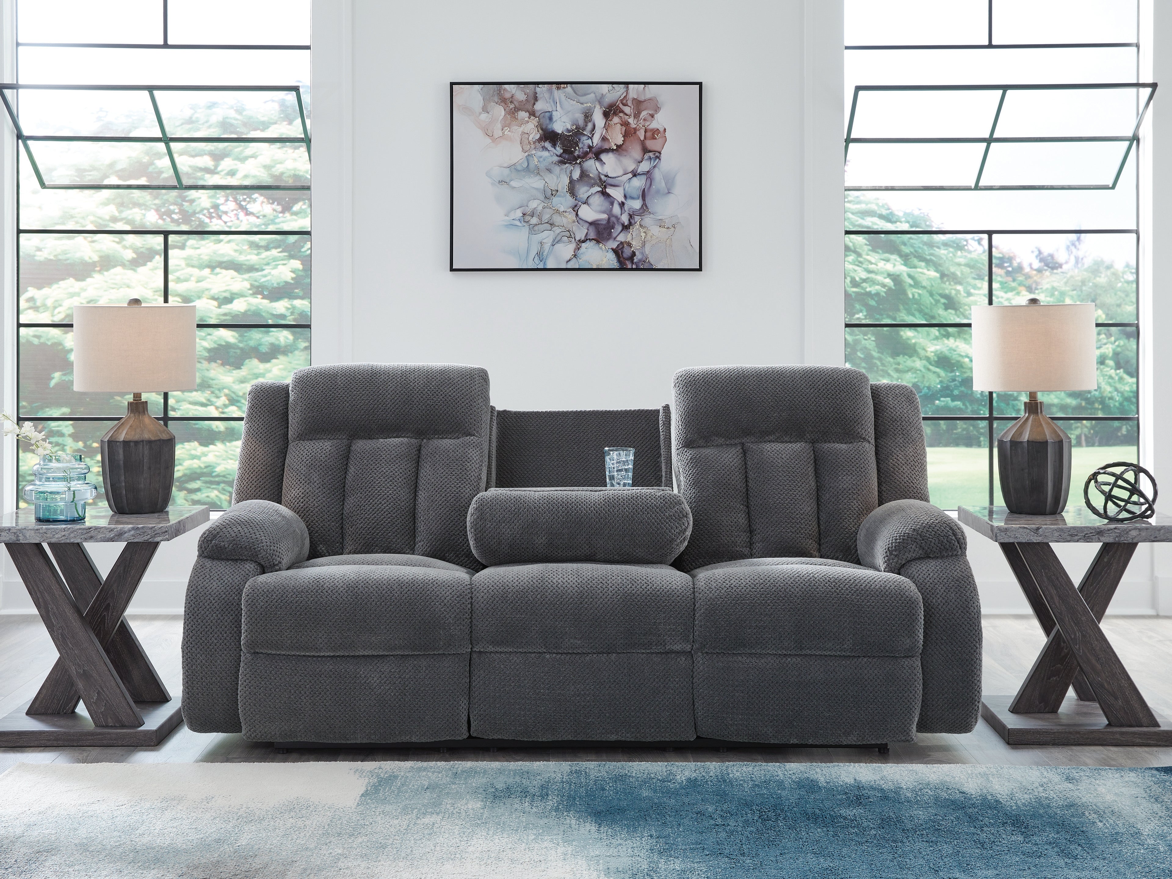 Observation Steel Power Reclining Sofa with Drop Down Table - PC2140599
