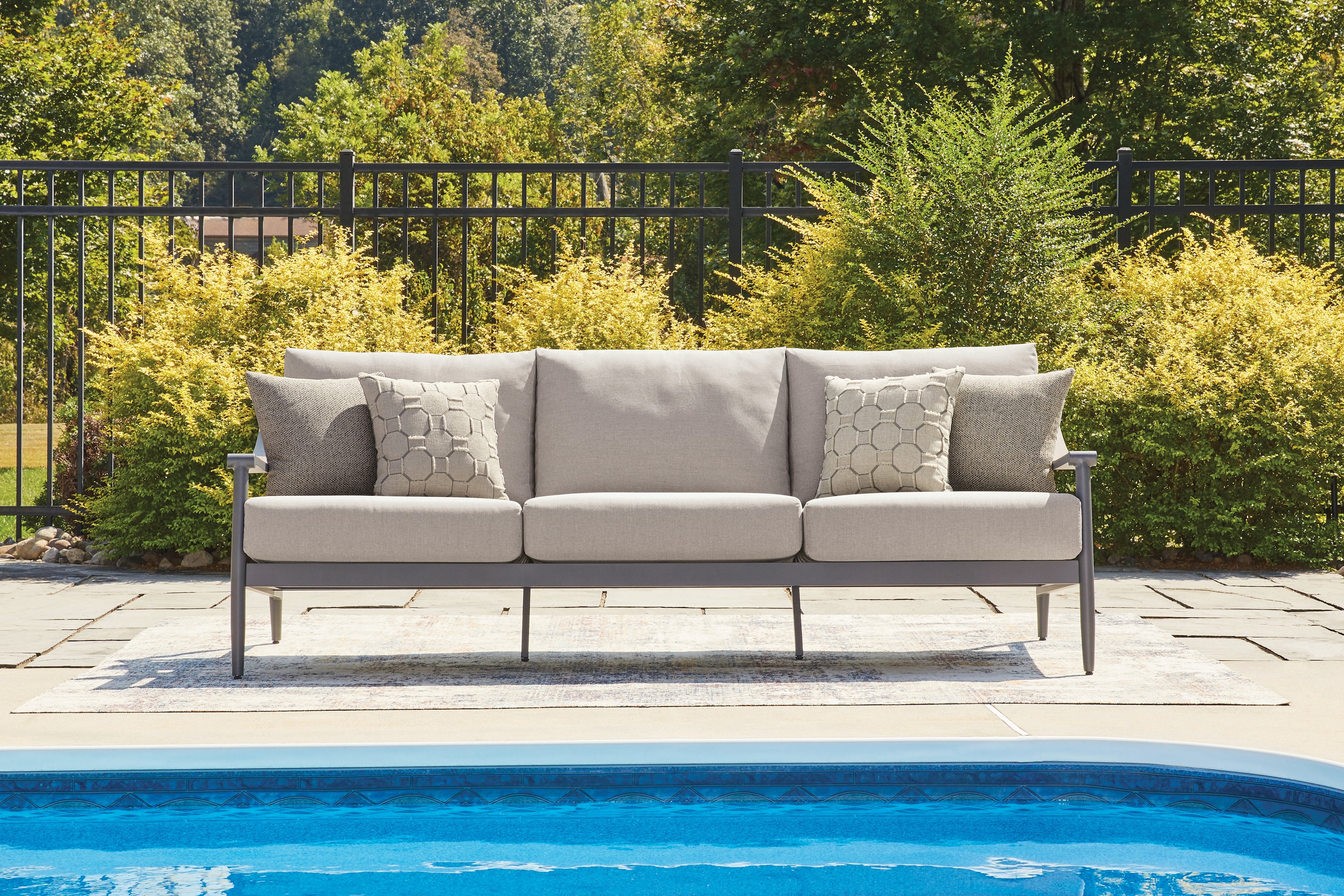 Ocean Beach Gray Outdoor Sofa with Cushion - PCP510-838
