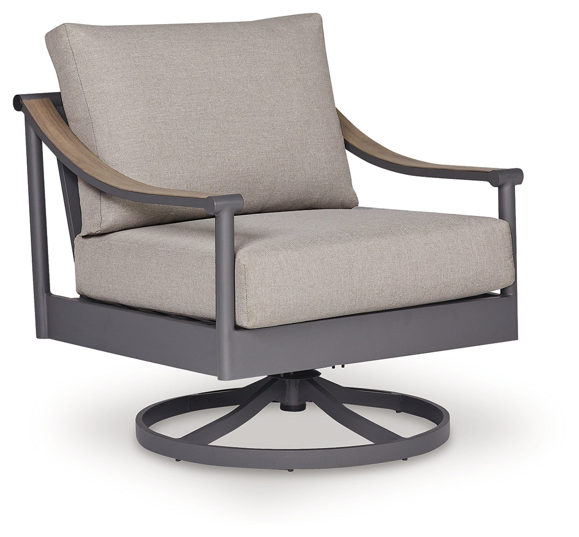Ocean Beach Gray Outdoor Swivel Lounge with Cushion - PCP510-821