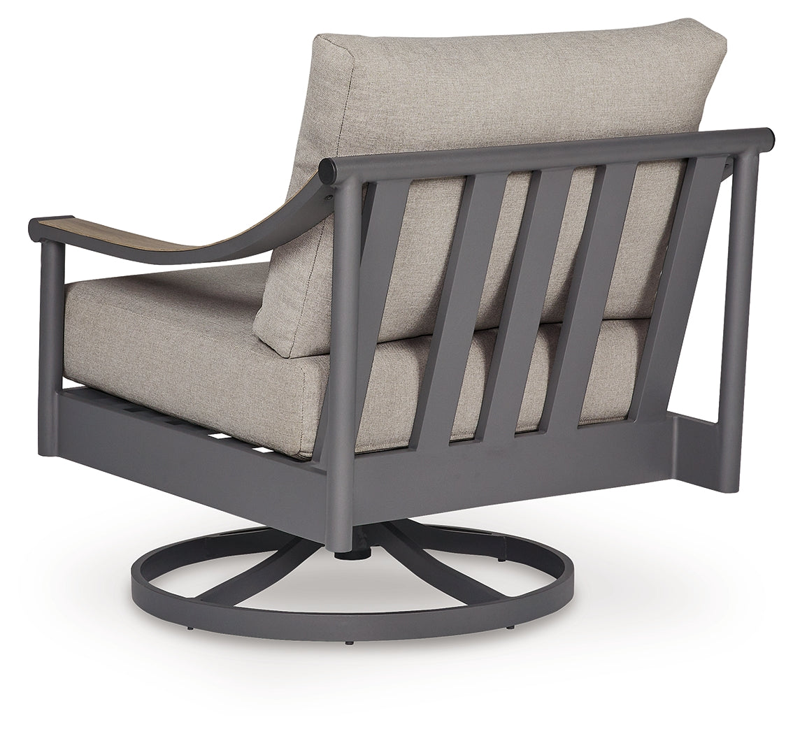 Ocean Beach Gray Outdoor Swivel Lounge with Cushion - PCP510-821
