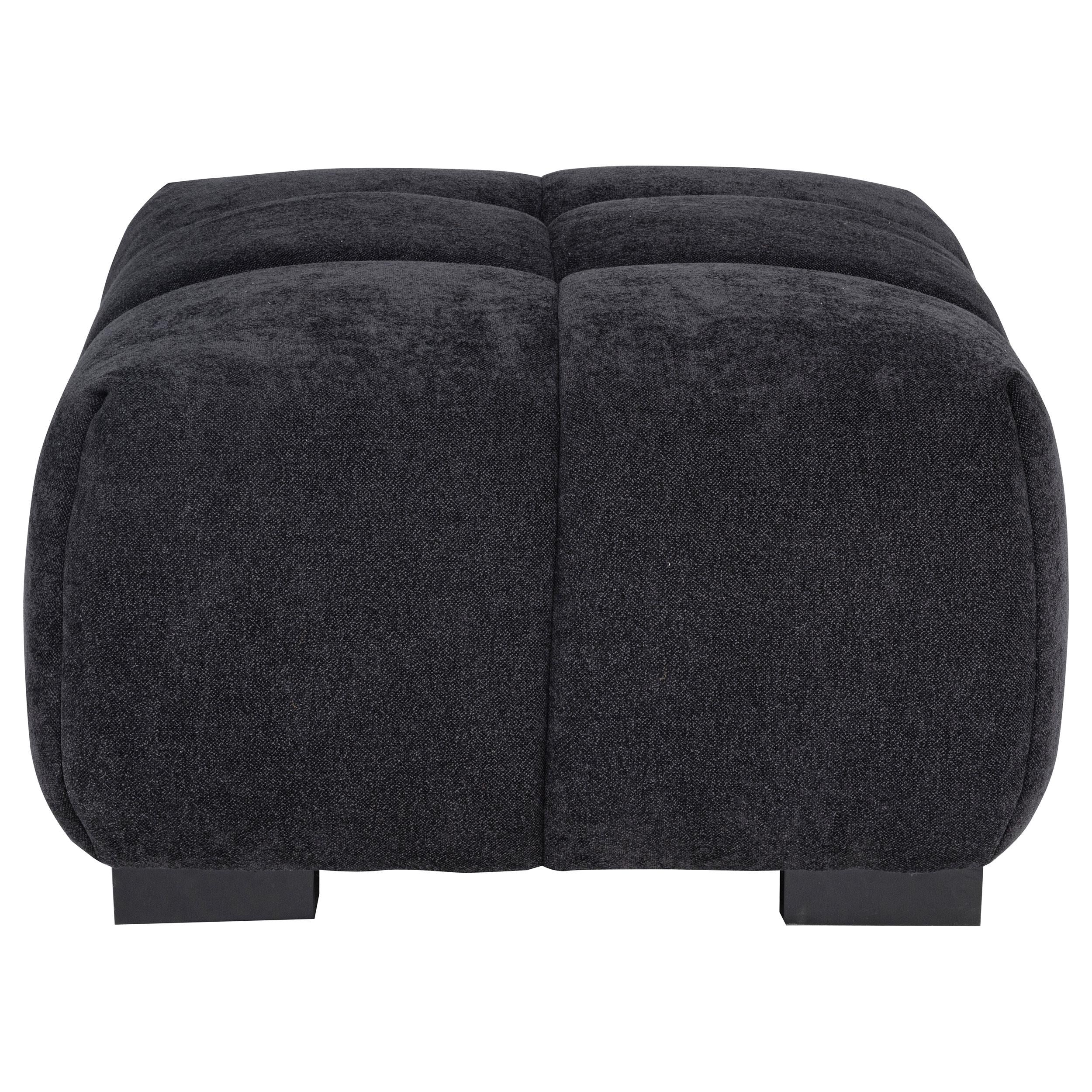 Octavia Fabric Rectangular Upholstered Ottoman Black - 511064