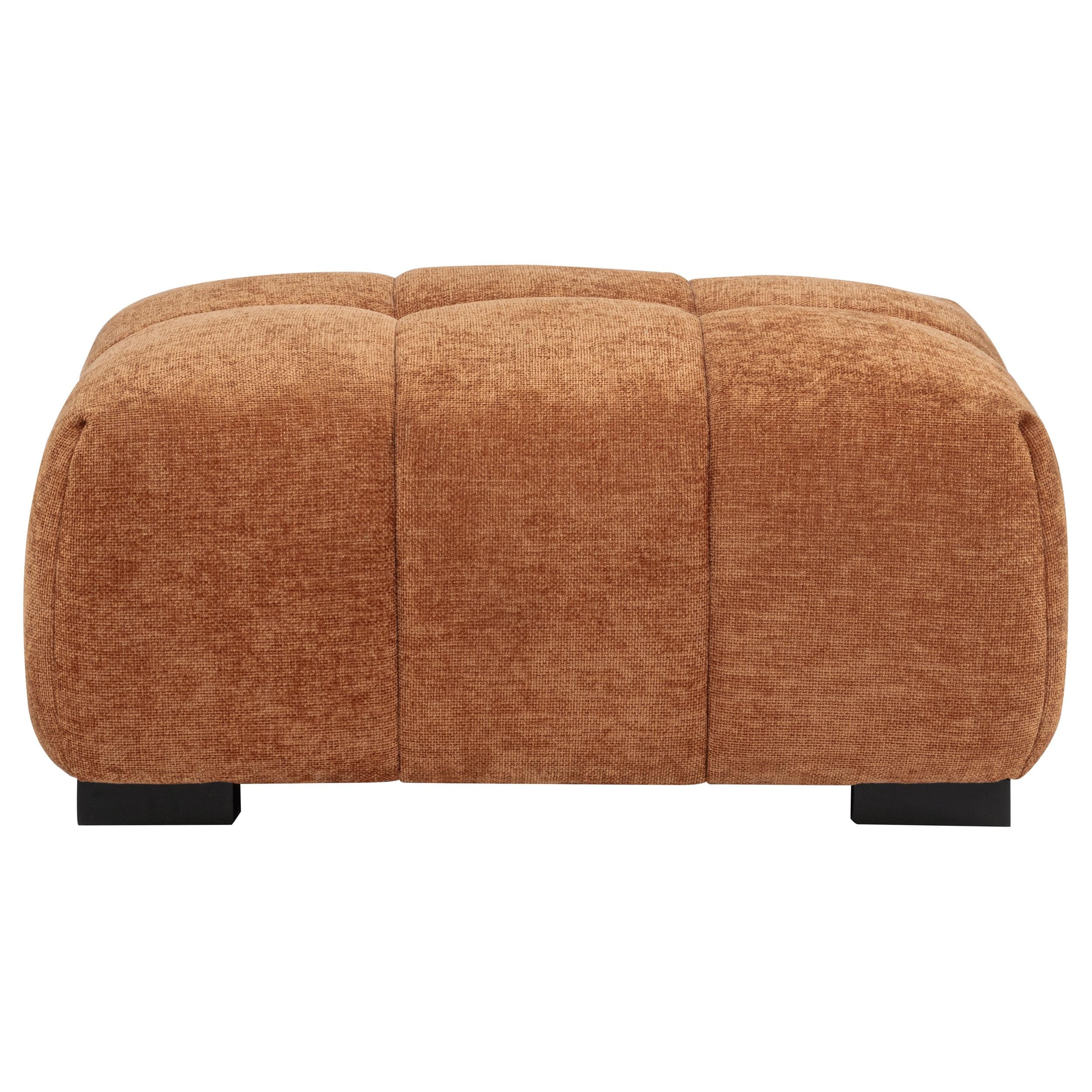 Octavia Fabric Upholstered Rectangular Ottoman Orange - 509354