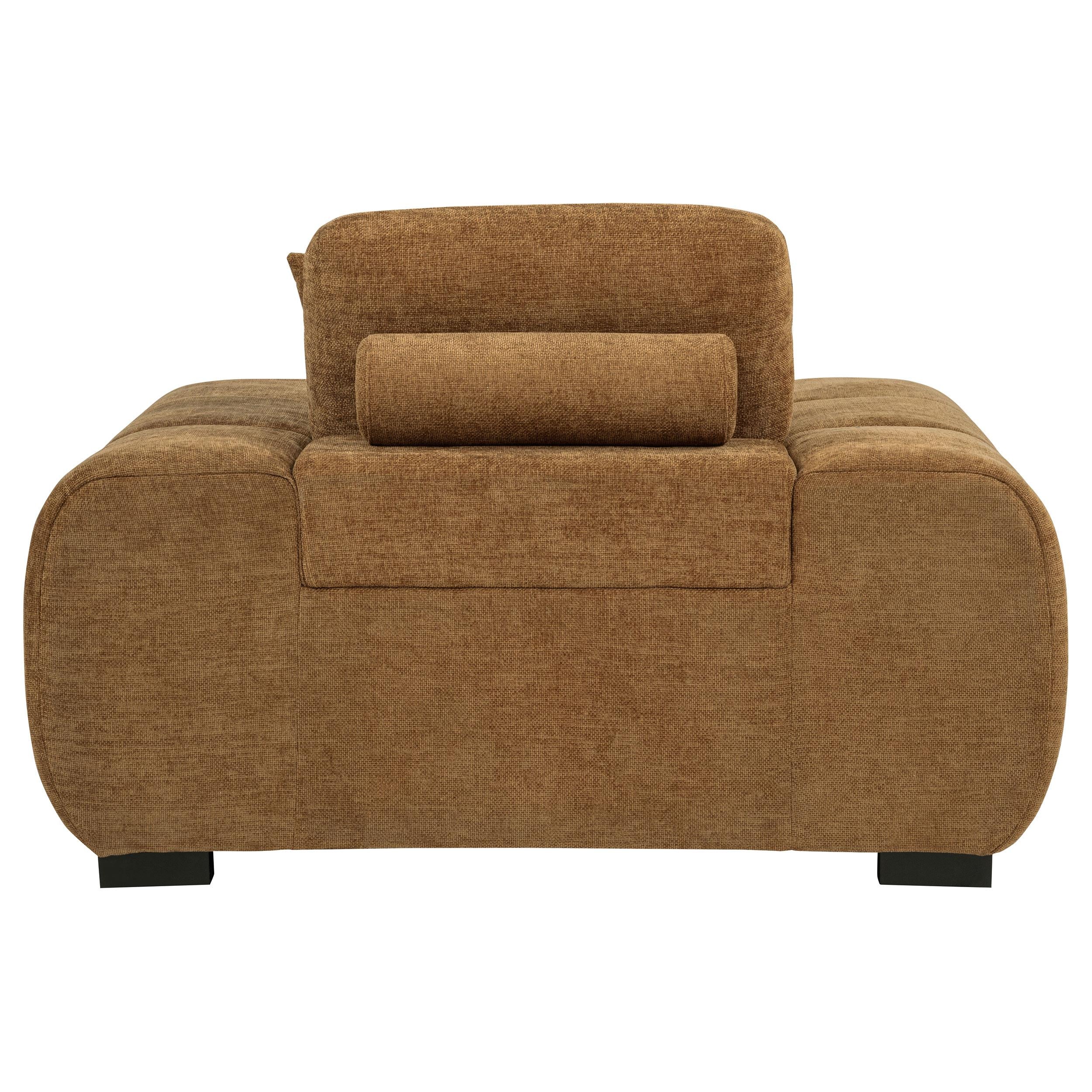 Octavia Fabric Upholstered Track Arm Accent Chair Amber - 509343
