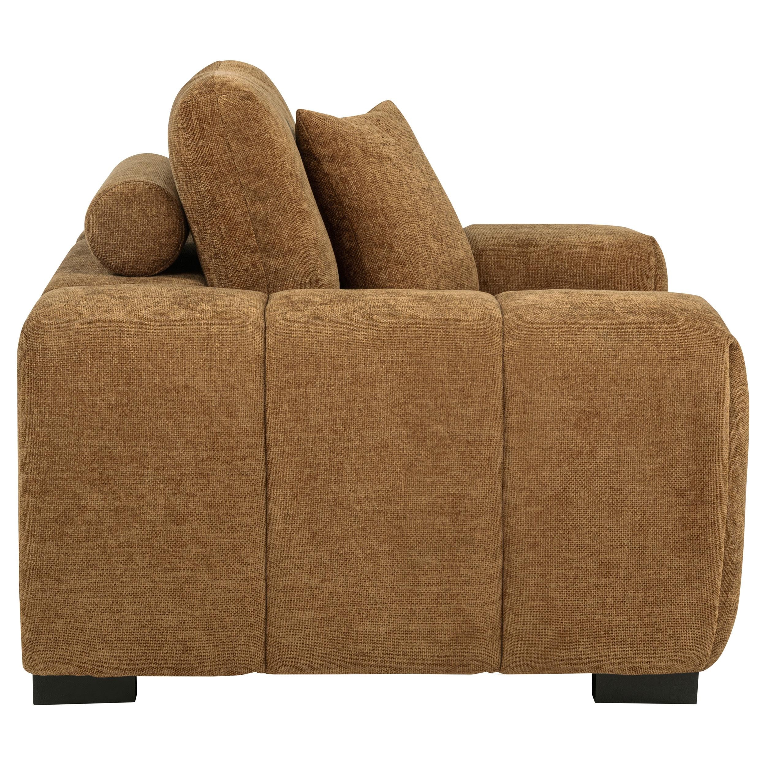 Octavia Fabric Upholstered Track Arm Accent Chair Amber - 509343