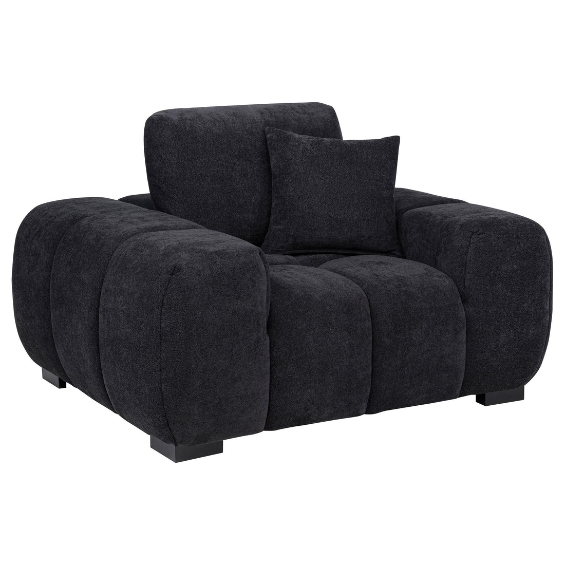 Octavia Fabric Upholstered Track Arm Accent Chair Black - 511063