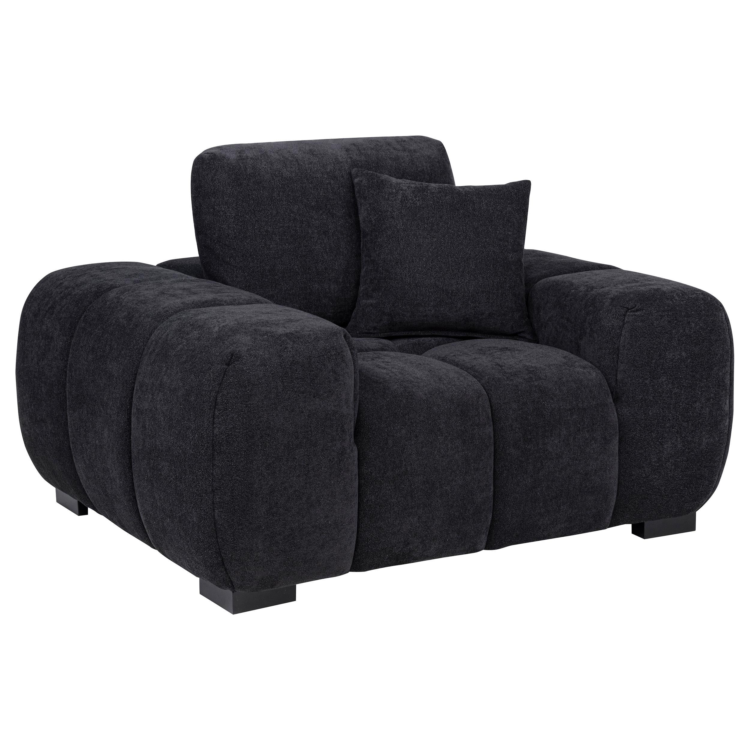 Octavia Fabric Upholstered Track Arm Accent Chair Black - 511063