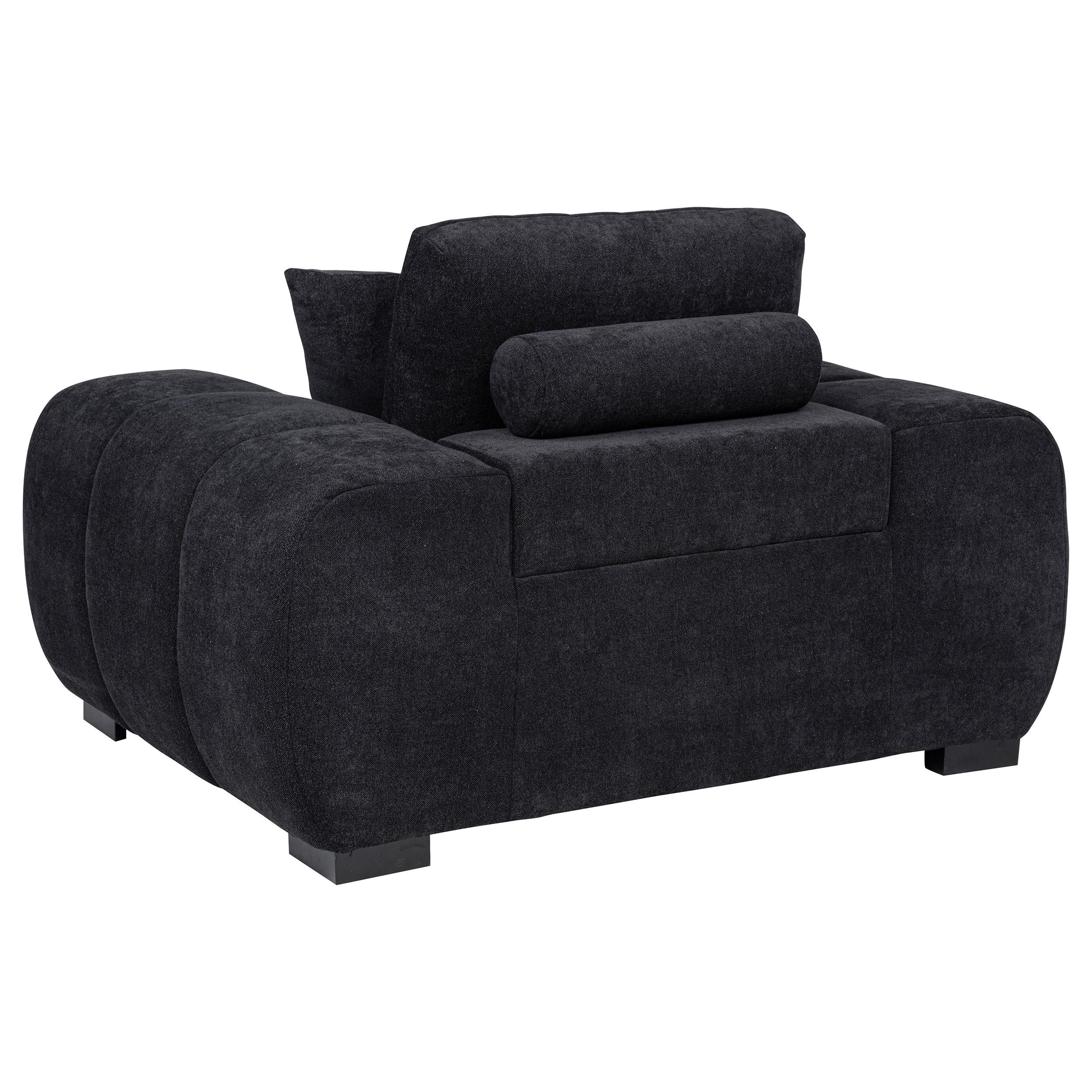 Octavia Fabric Upholstered Track Arm Accent Chair Black - 511063