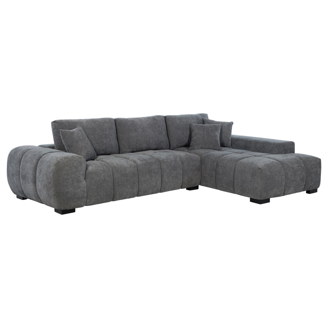 Octavia Upholstered Sectional Chaise Sofa Charcoal Grey - 509965