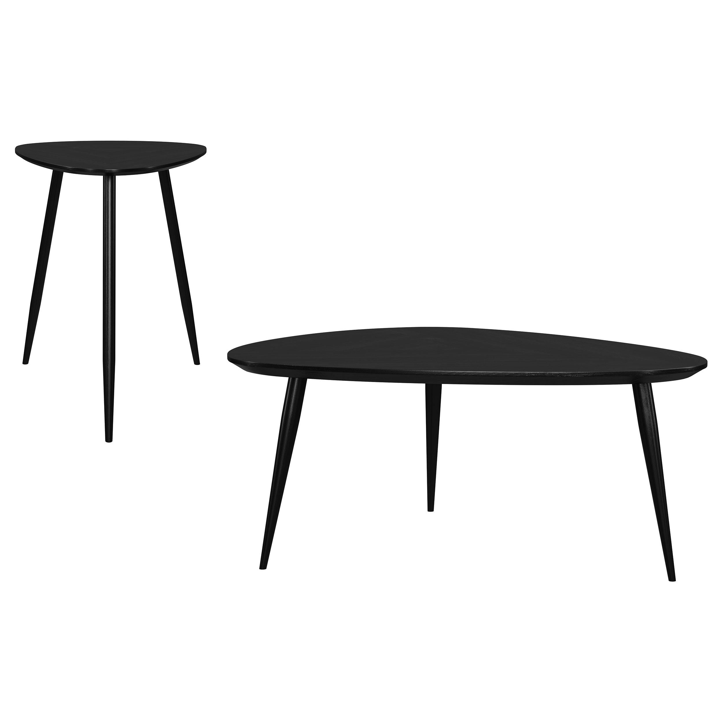 Odessa 2-piece Triangular Coffee and End Table Set Black - 707918-S2