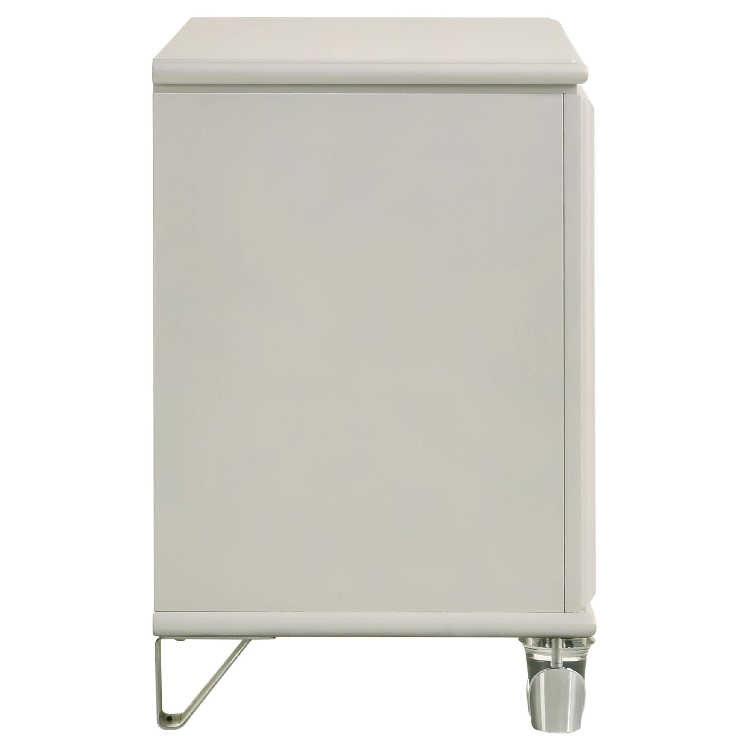 Olivia 2-drawer Nightstand Bedside Table Pearl White - 224952