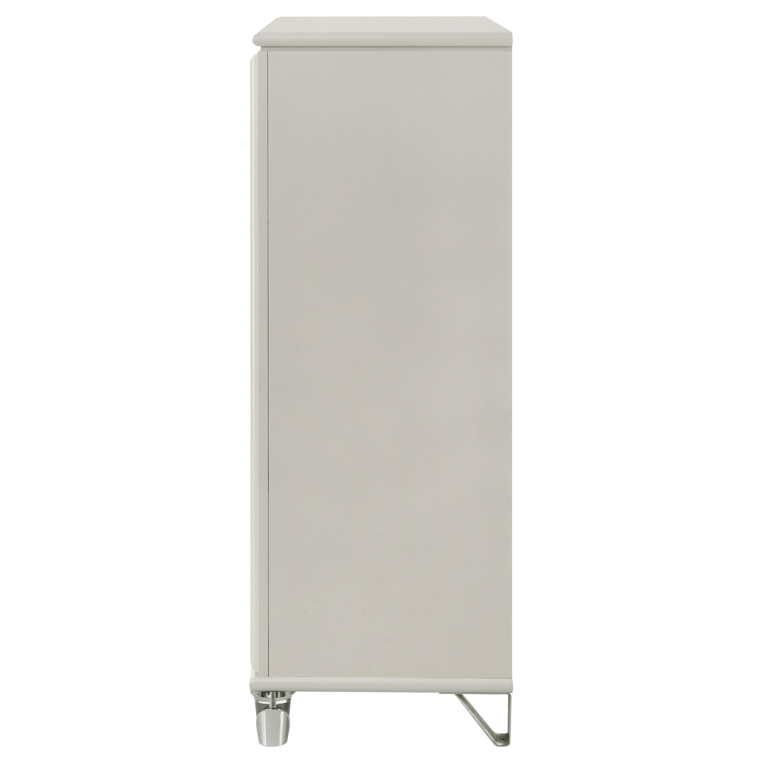 Olivia 5-drawer Bedroom Chest of Drawers Pearl White - 224955