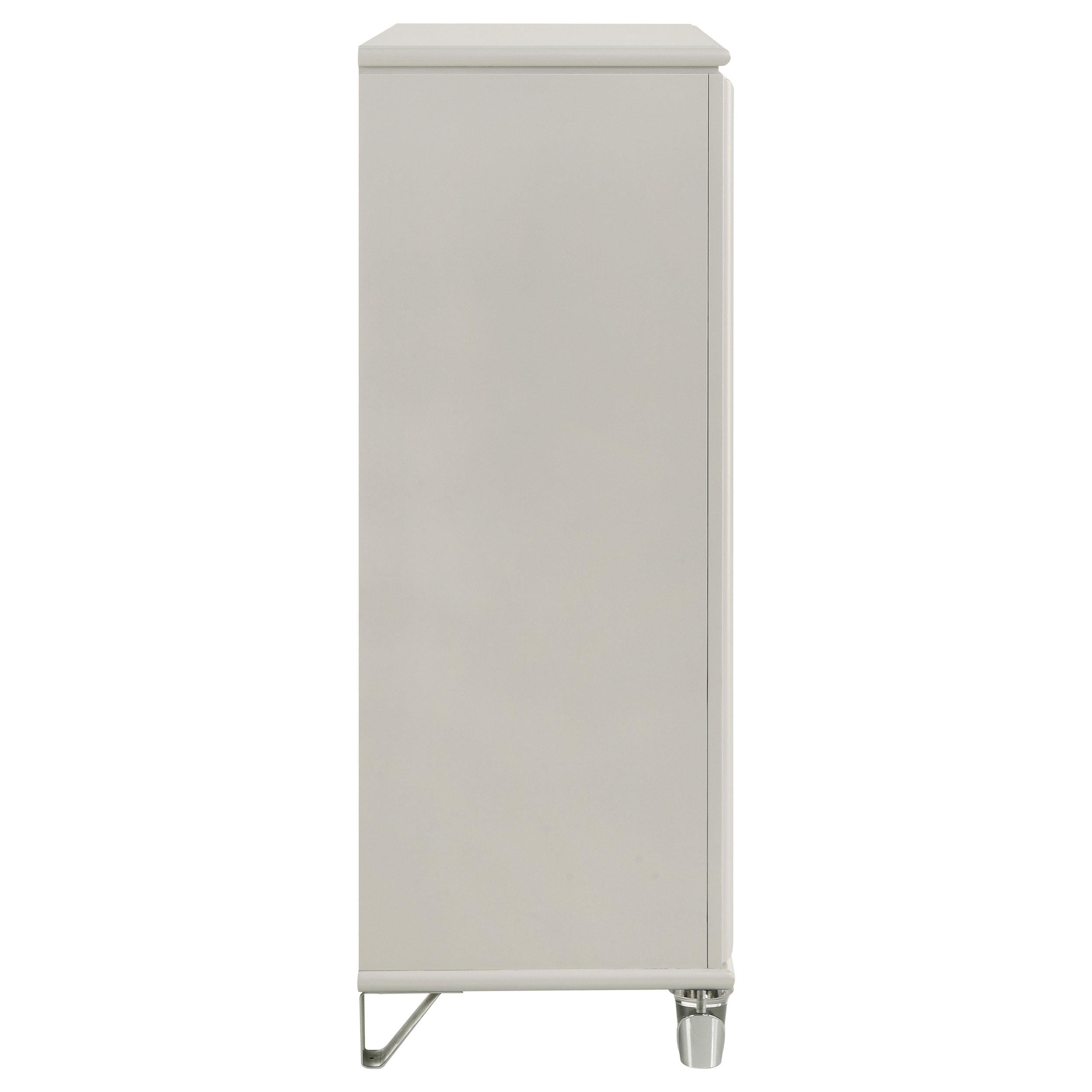 Olivia 5-drawer Bedroom Chest of Drawers Pearl White - 224955