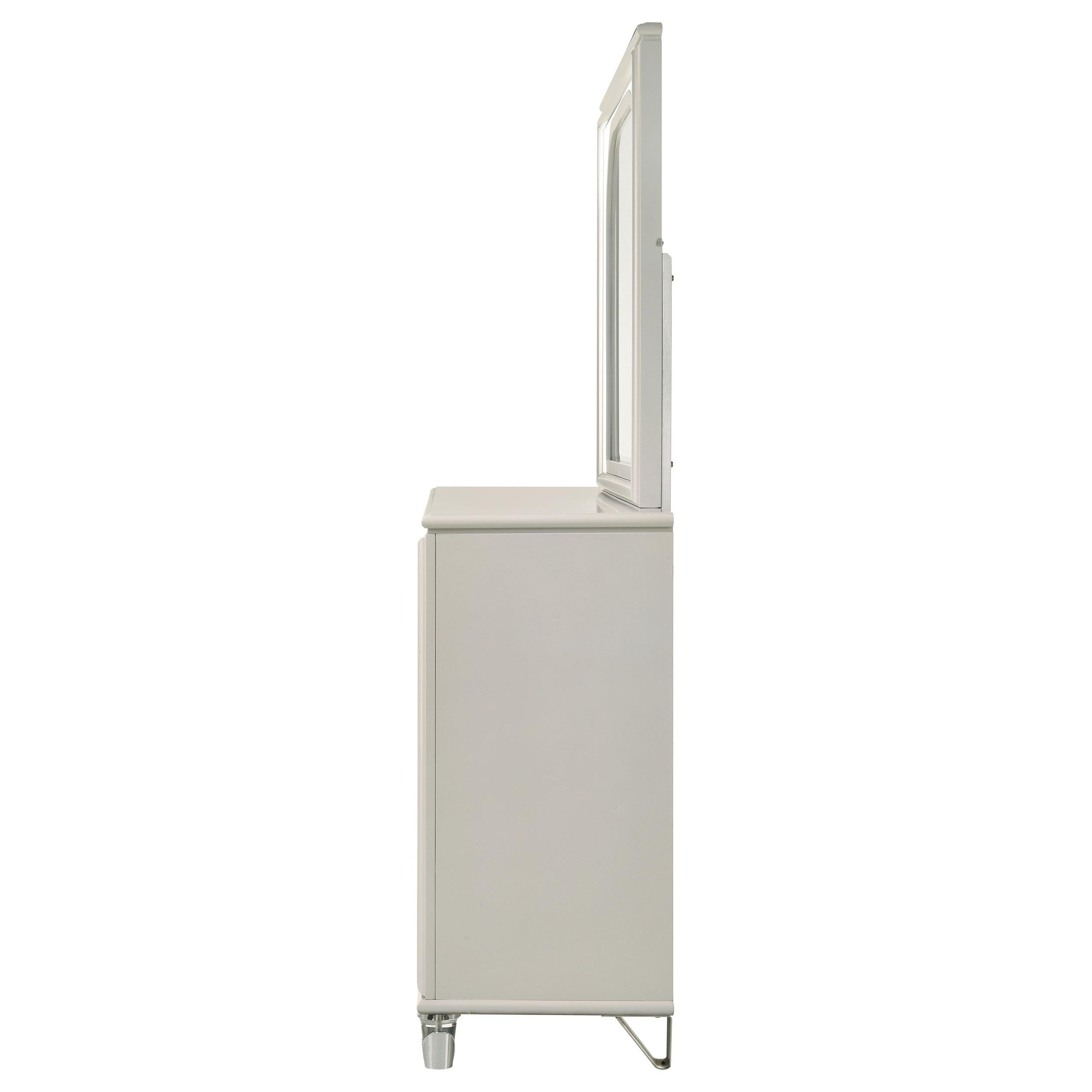 Olivia 6-drawer Dresser and LED Mirror Pearl White - 224953M