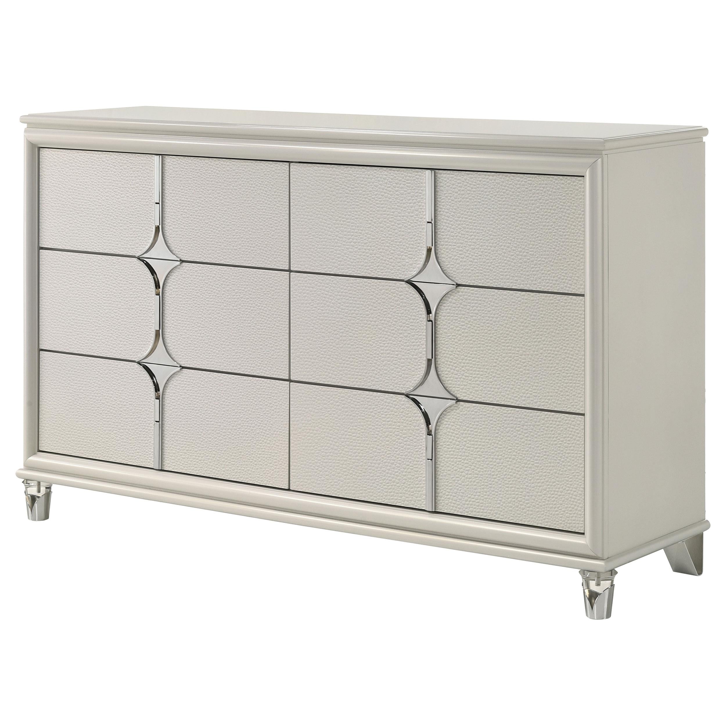 Olivia 6-drawer Dresser Cabinet Pearl White - 224953