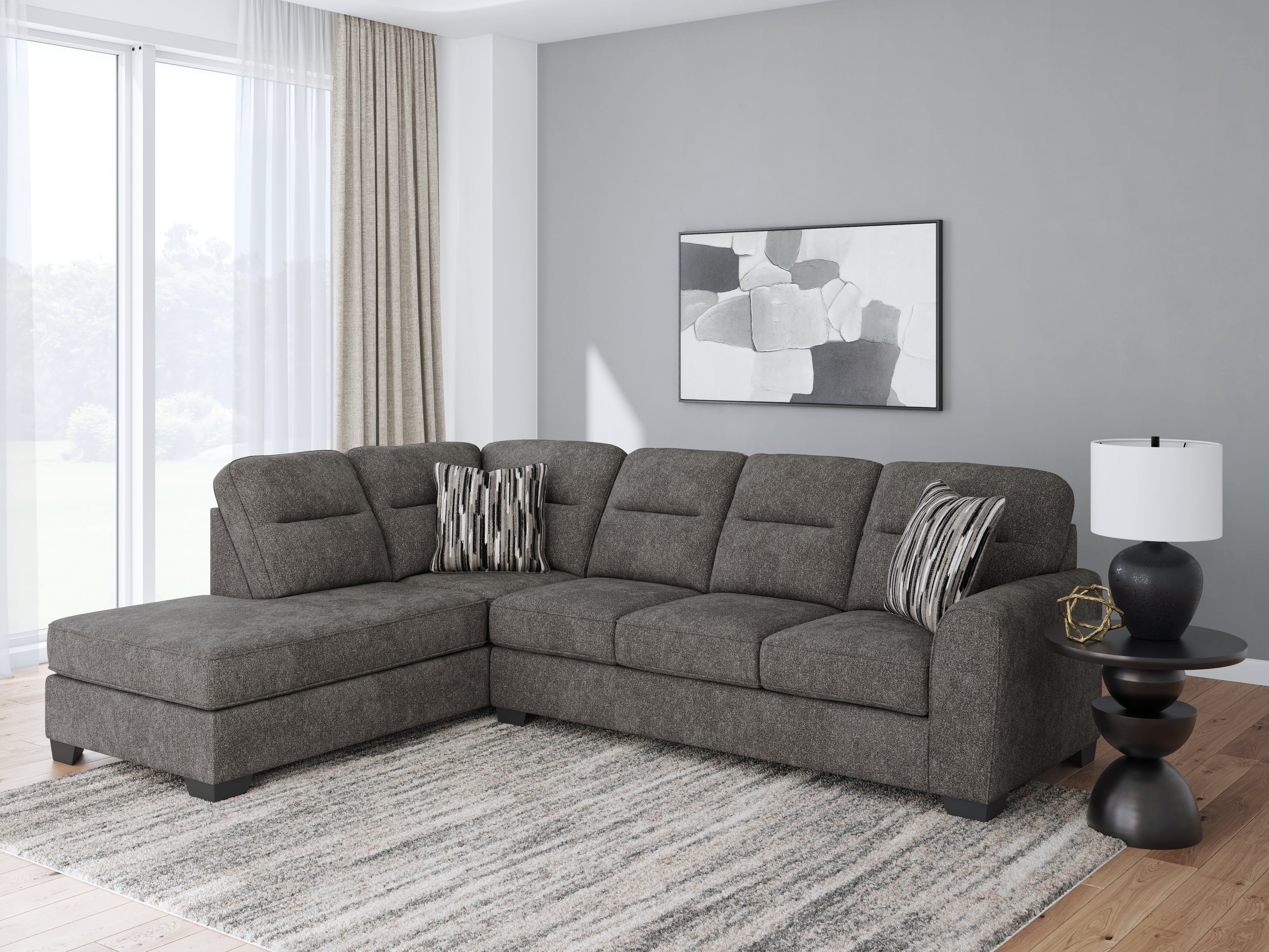 Olten Graphite Right-Arm Facing Sofa - 3130567